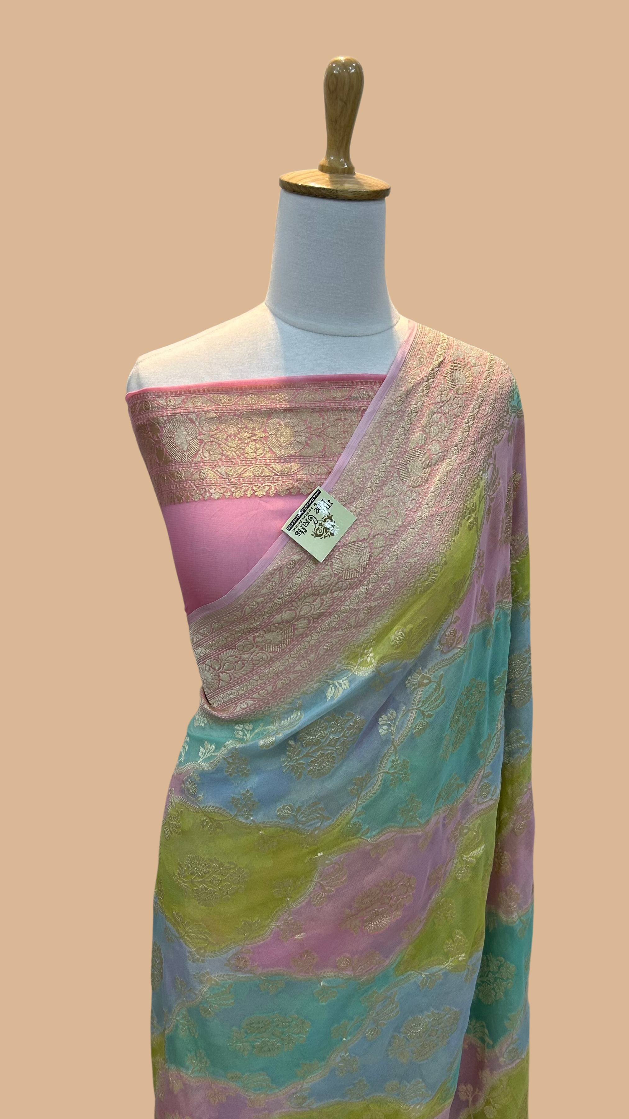 Khaddi Georgette Handloom Banarasi Saree