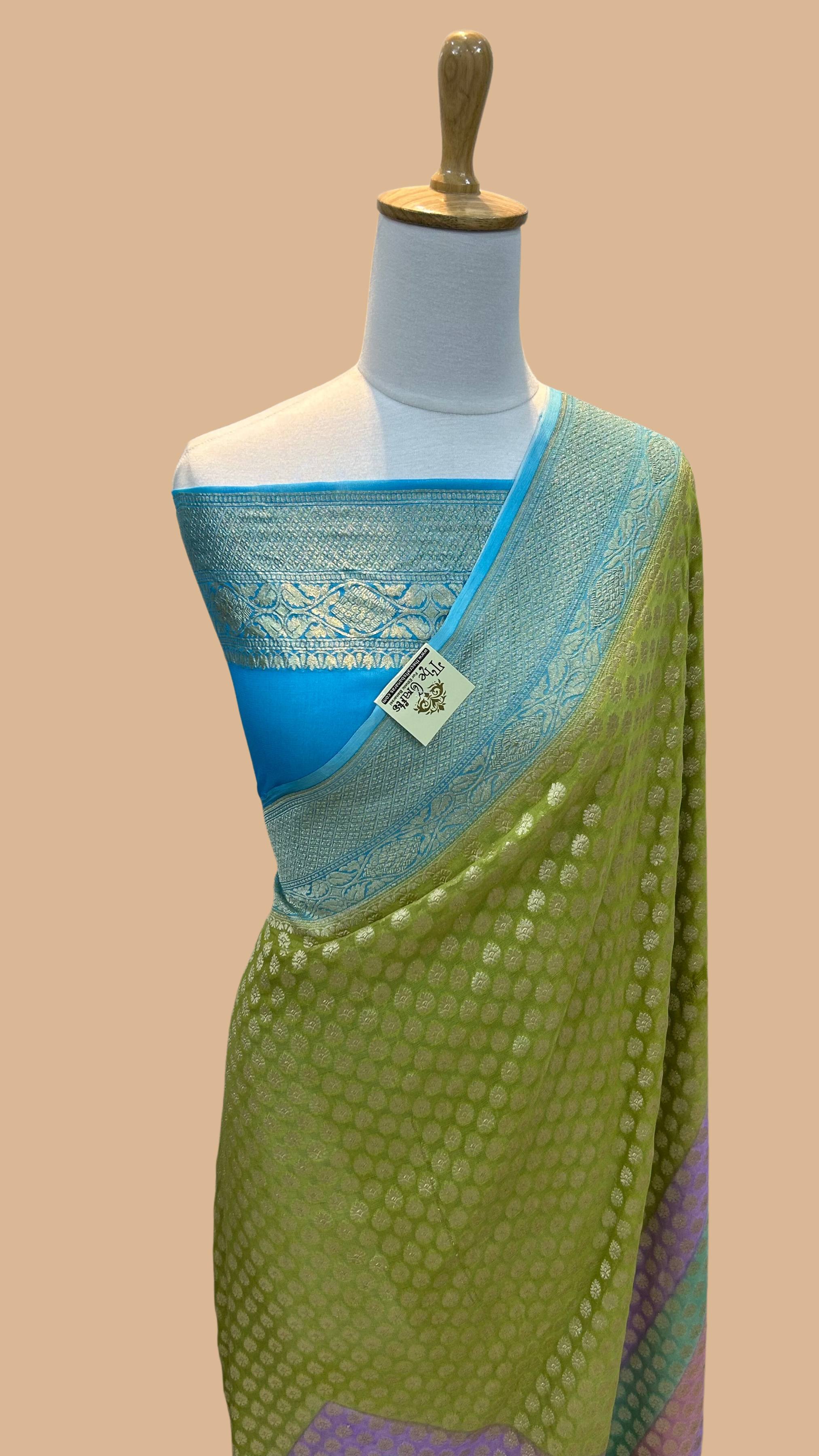 Khaddi Georgette Handloom Banarasi Saree