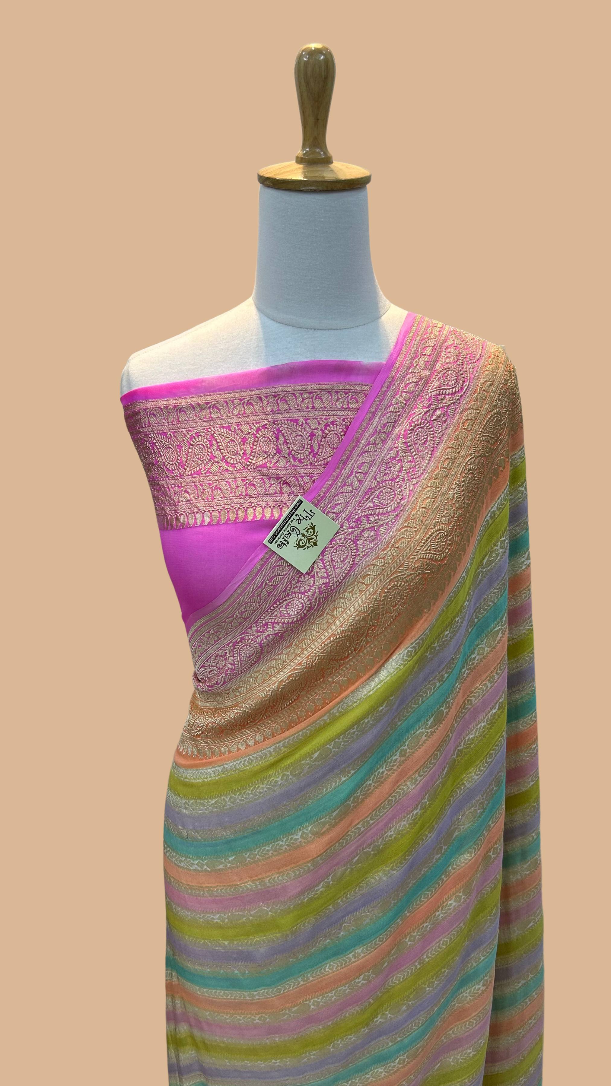 Khaddi Georgette Handloom Banarasi Saree