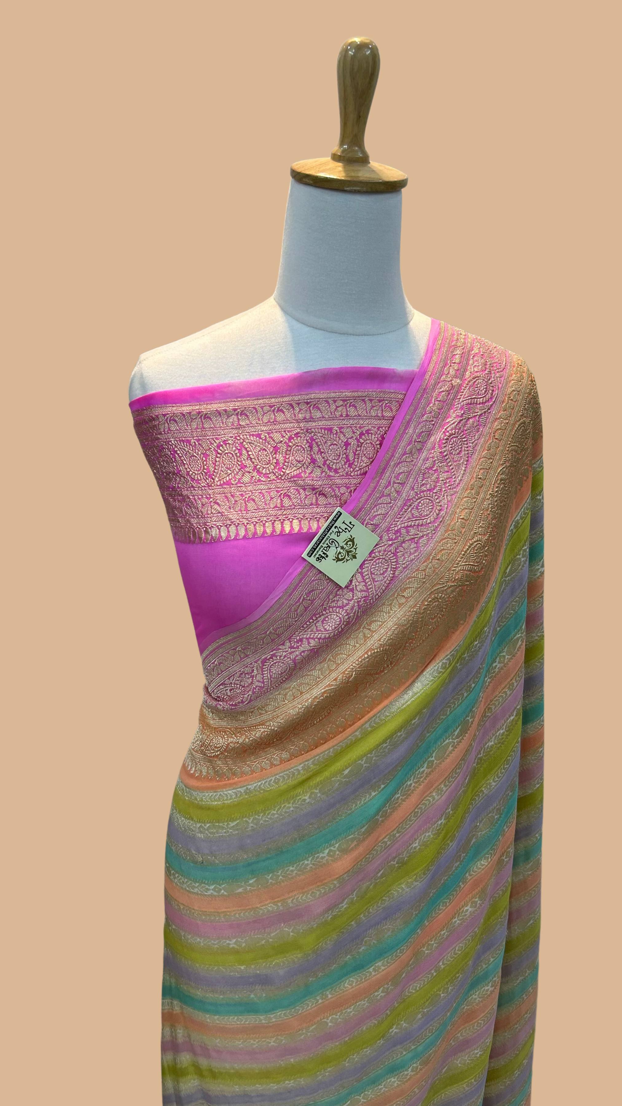 Khaddi Georgette Handloom Banarasi Saree