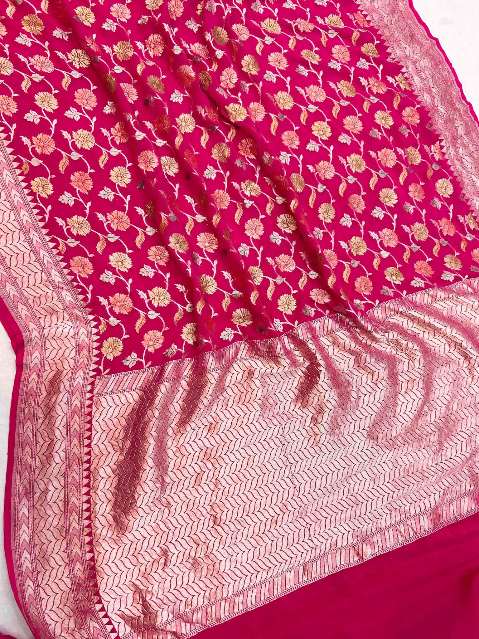 Khaddi Georgette Handloom Banarasi Saree