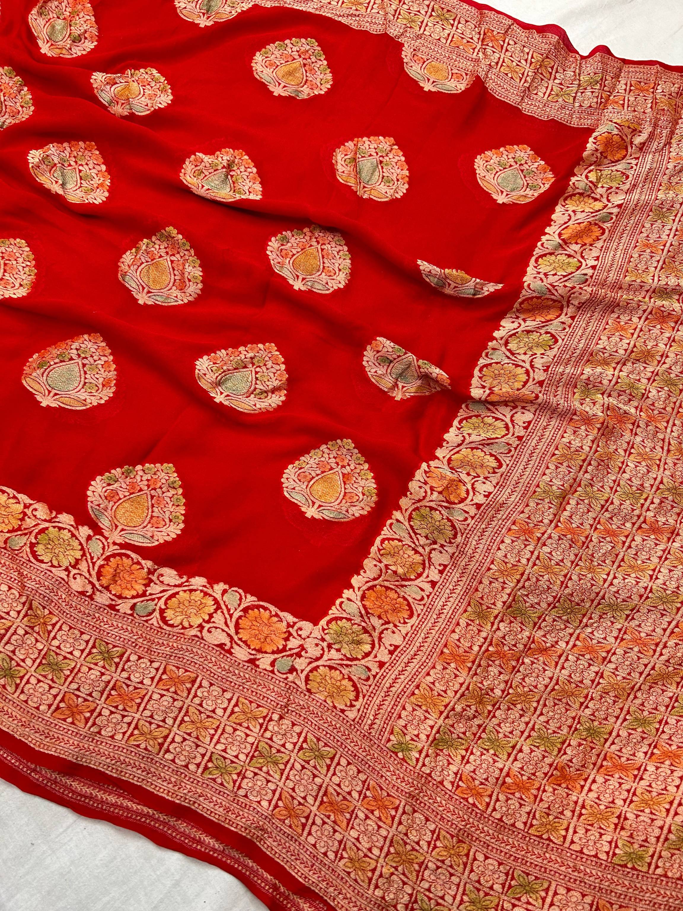 Pure Khaddi Chiffon Banarasi Saree