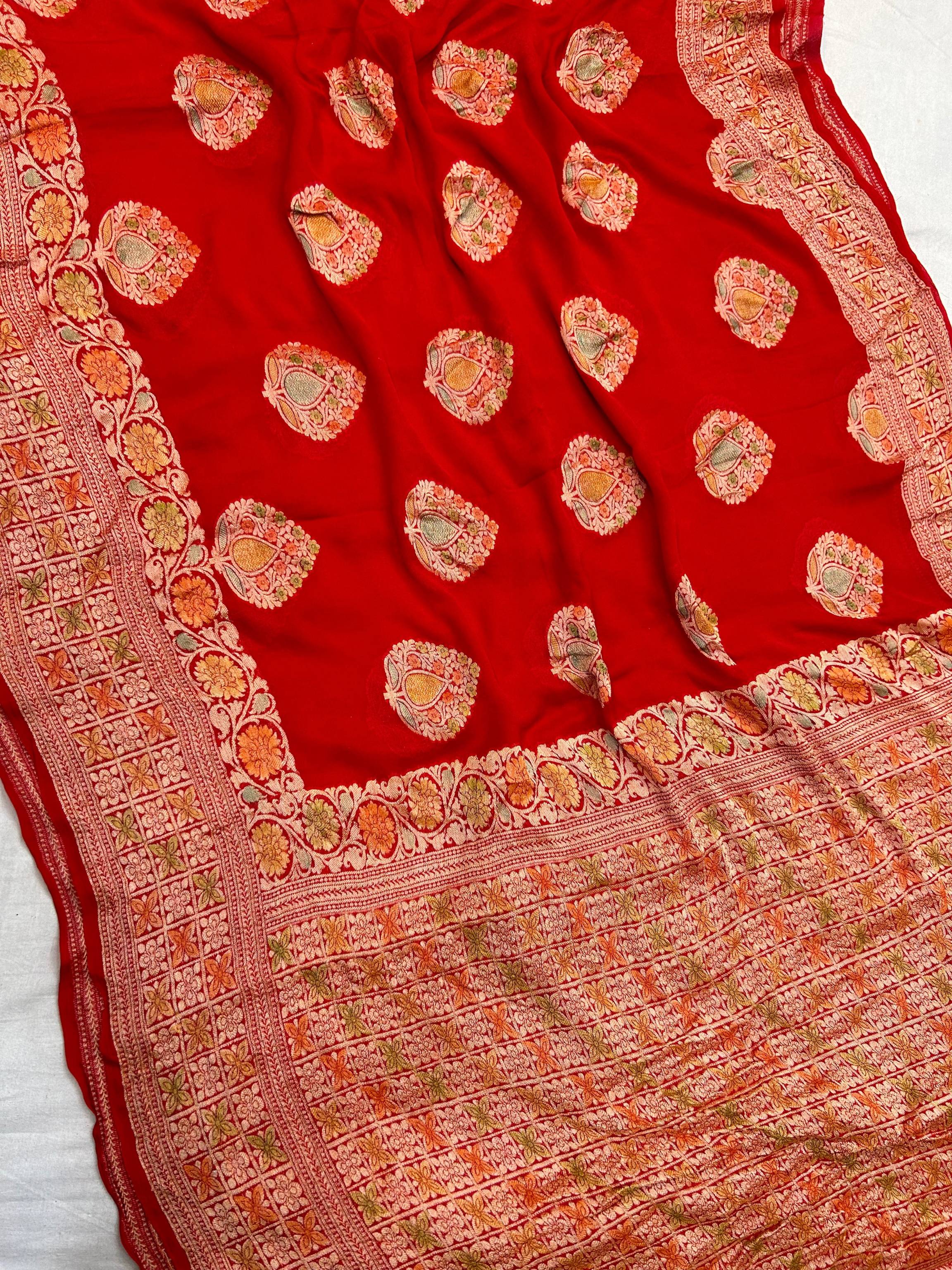 Pure Khaddi Chiffon Banarasi Saree