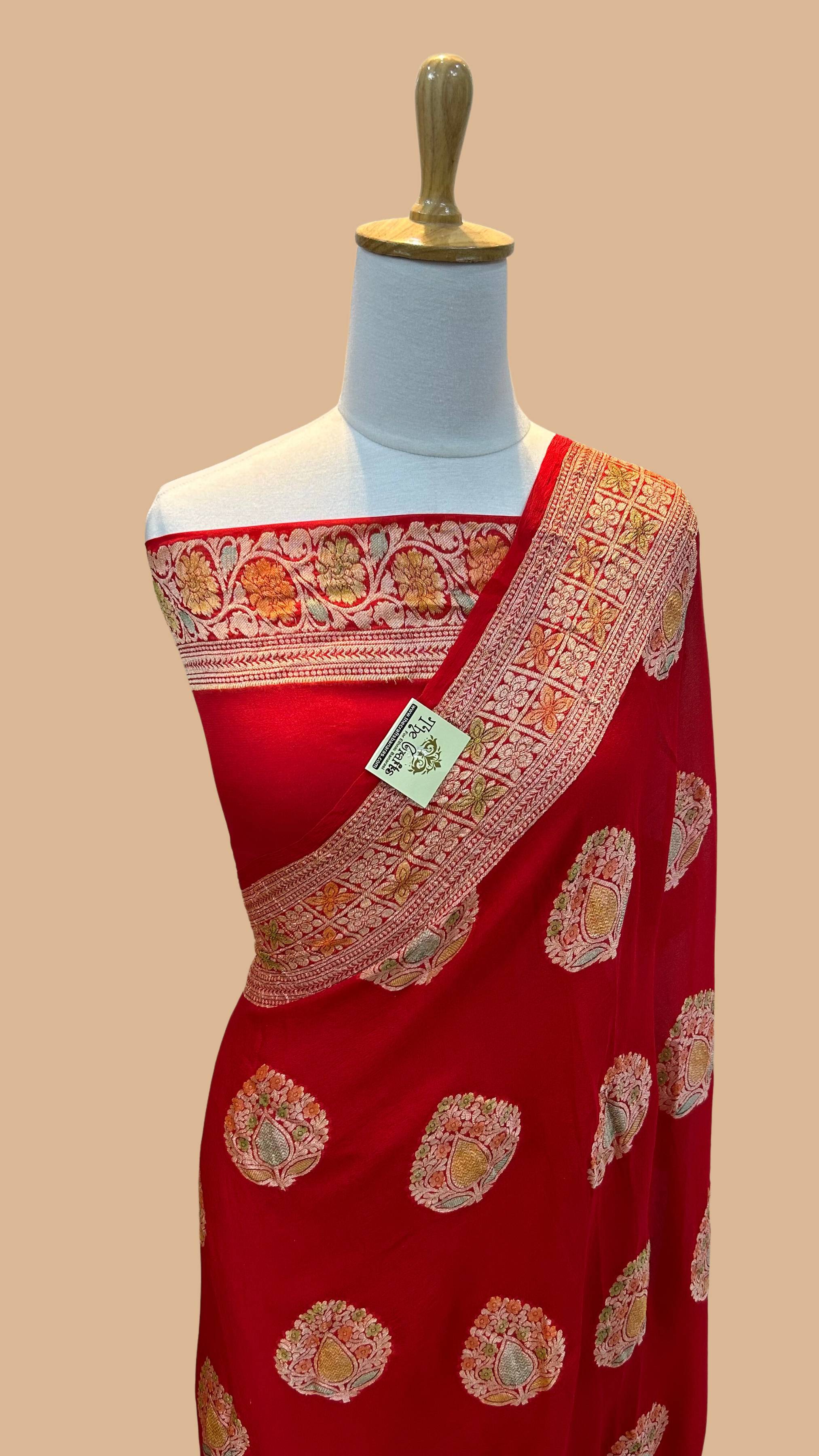 Pure Khaddi Chiffon Banarasi Saree