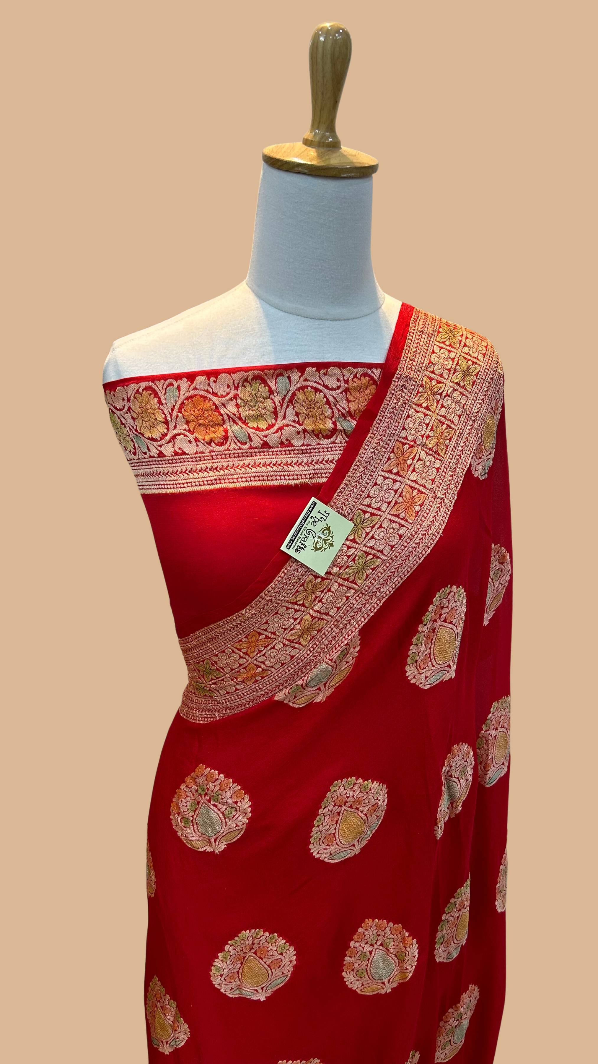 Pure Khaddi Chiffon Banarasi Saree