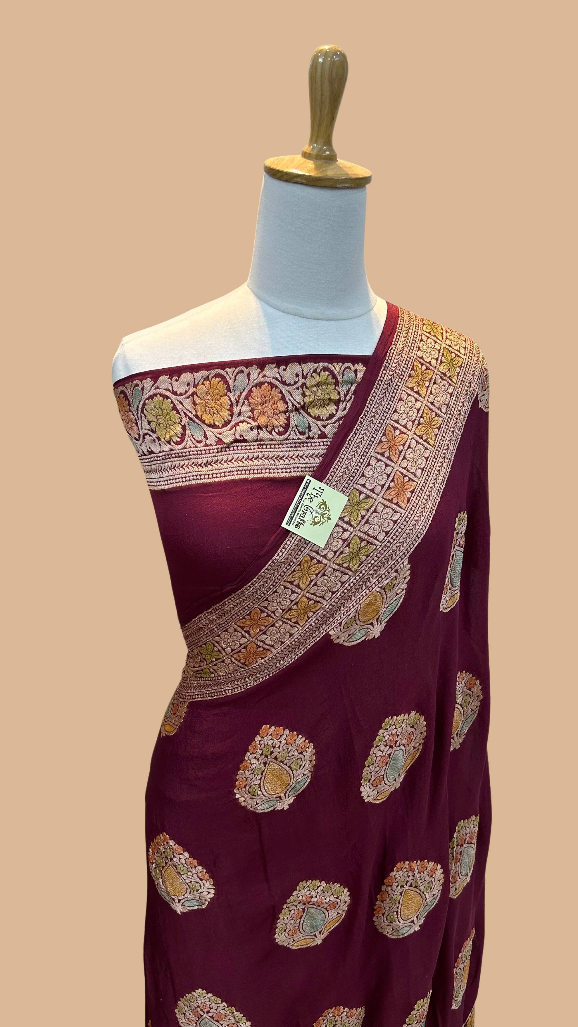 Pure Khaddi Chiffon Banarasi Saree