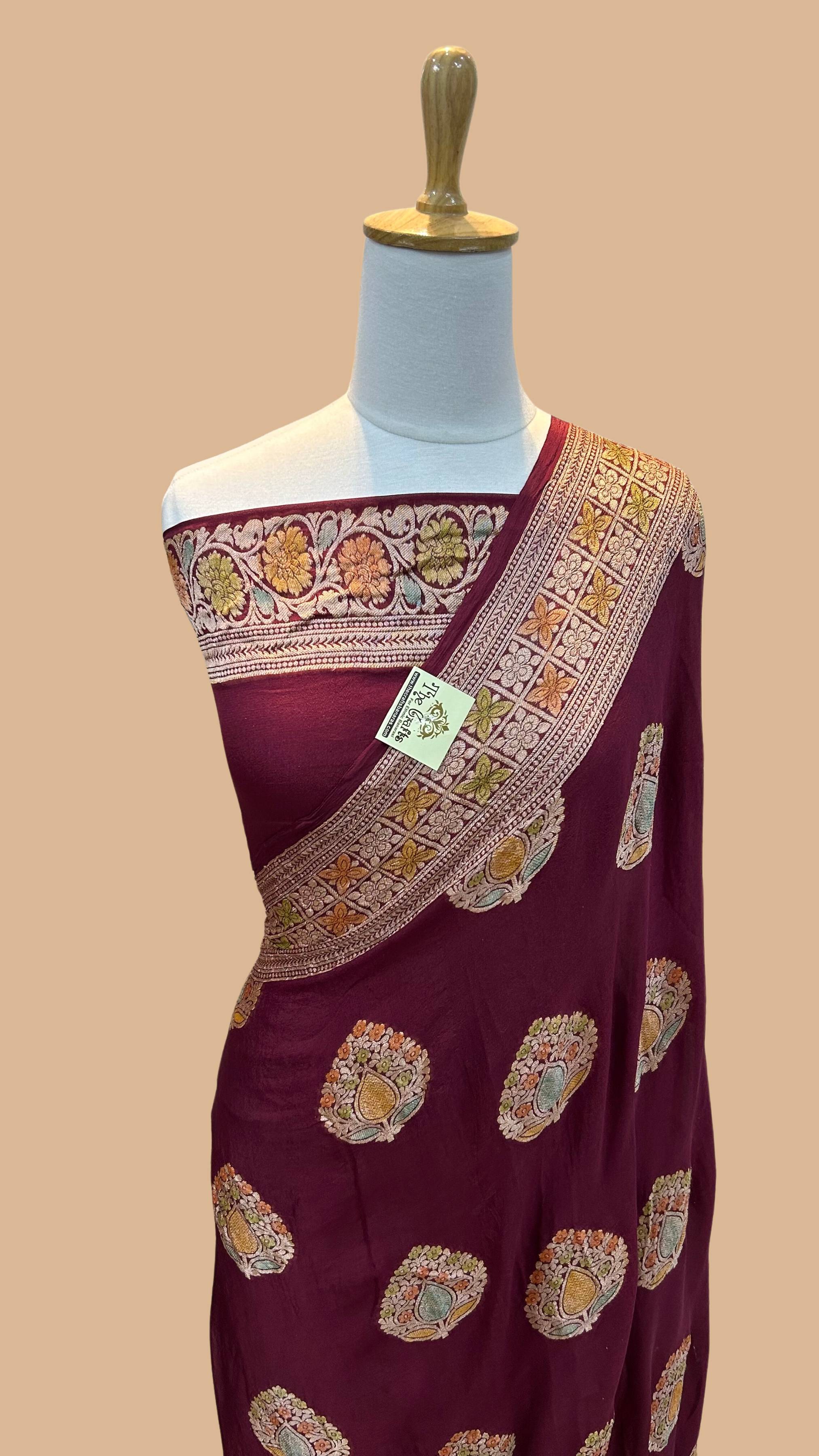 Pure Khaddi Chiffon Banarasi Saree