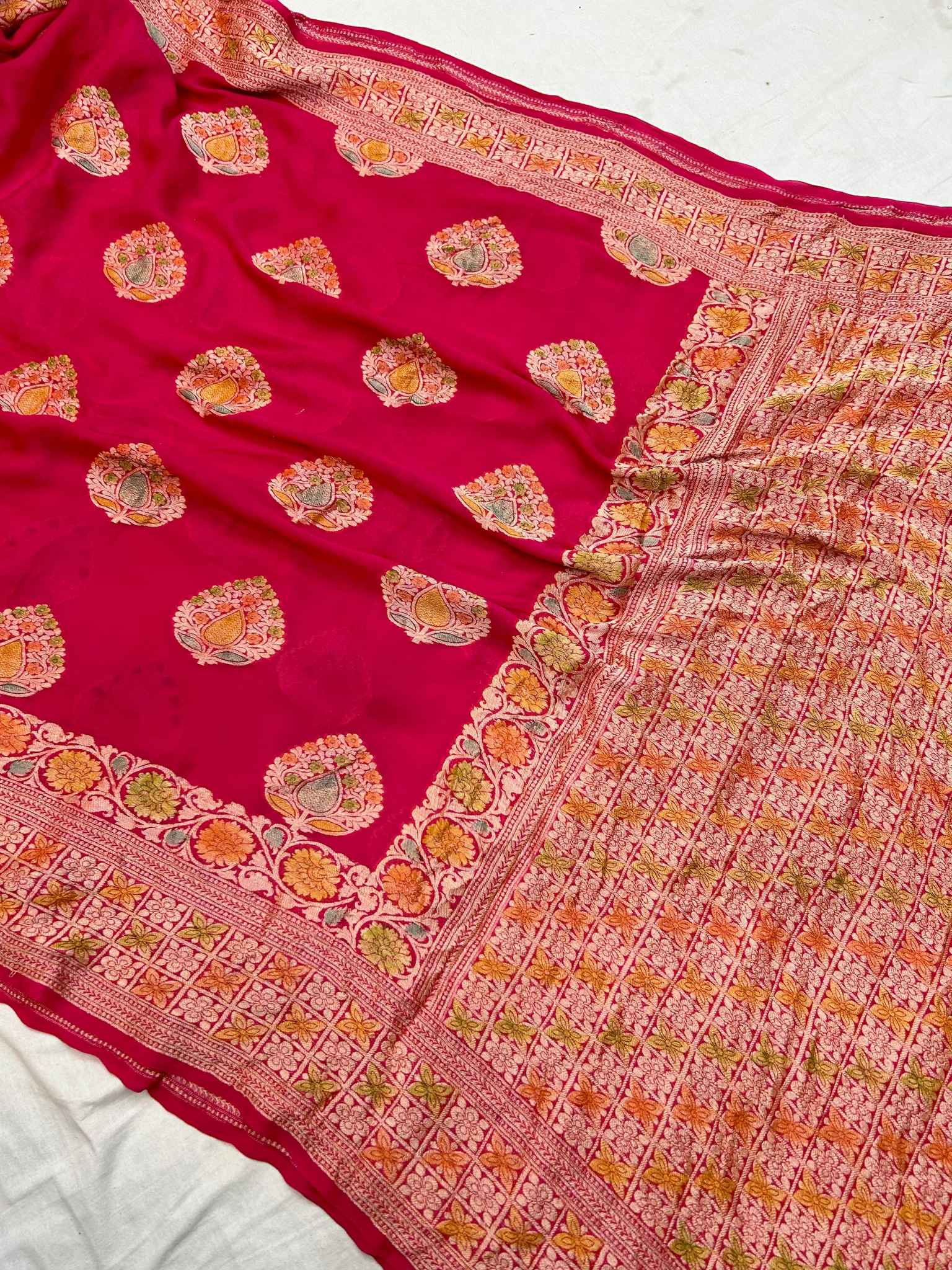 Pure Khaddi Chiffon Banarasi Saree