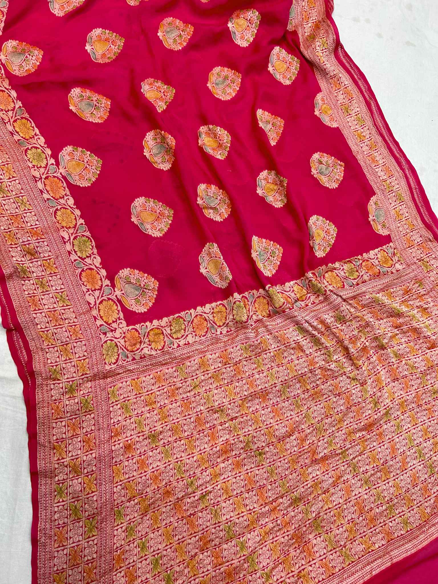 Pure Khaddi Chiffon Banarasi Saree