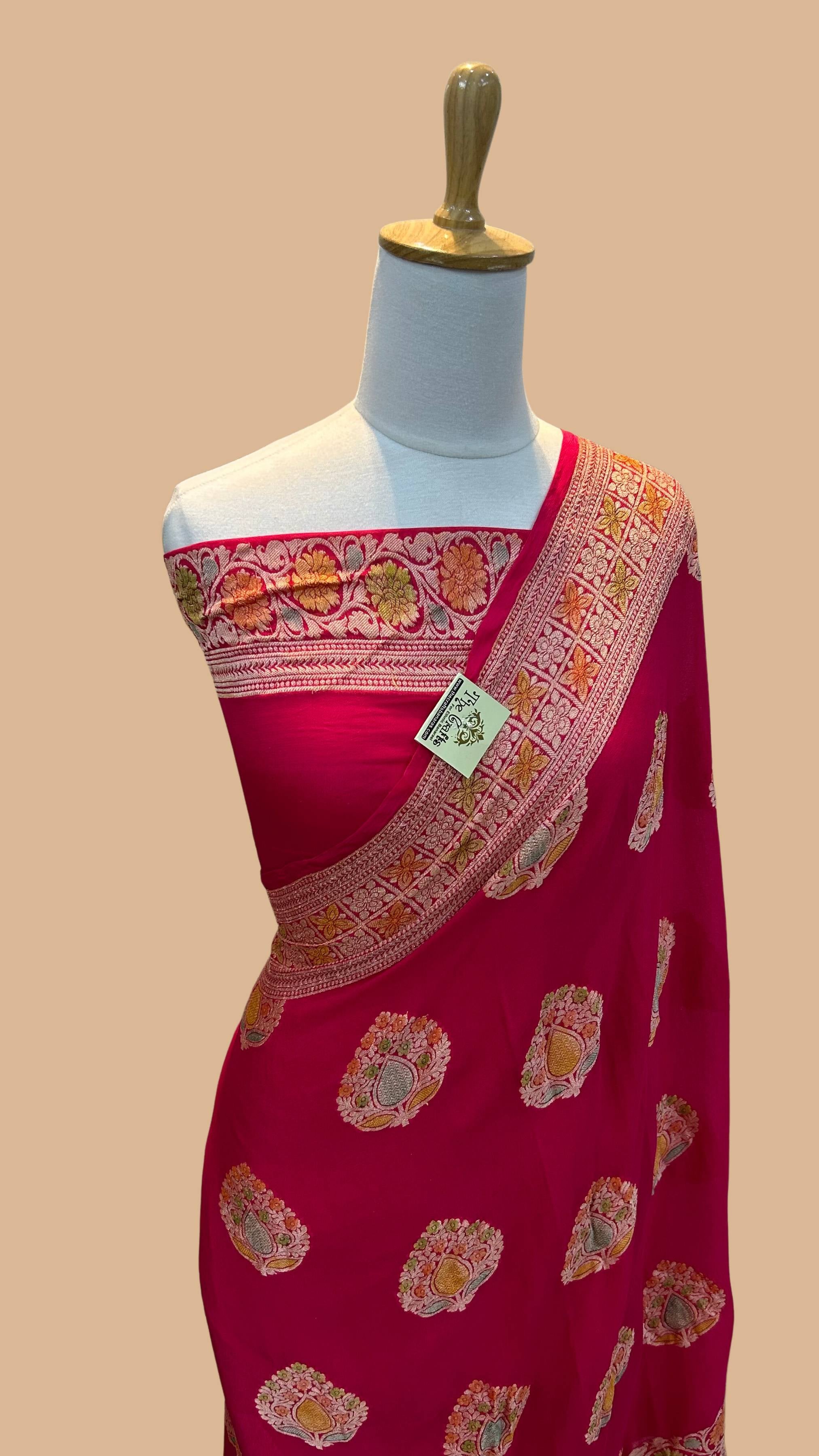 Pure Khaddi Chiffon Banarasi Saree