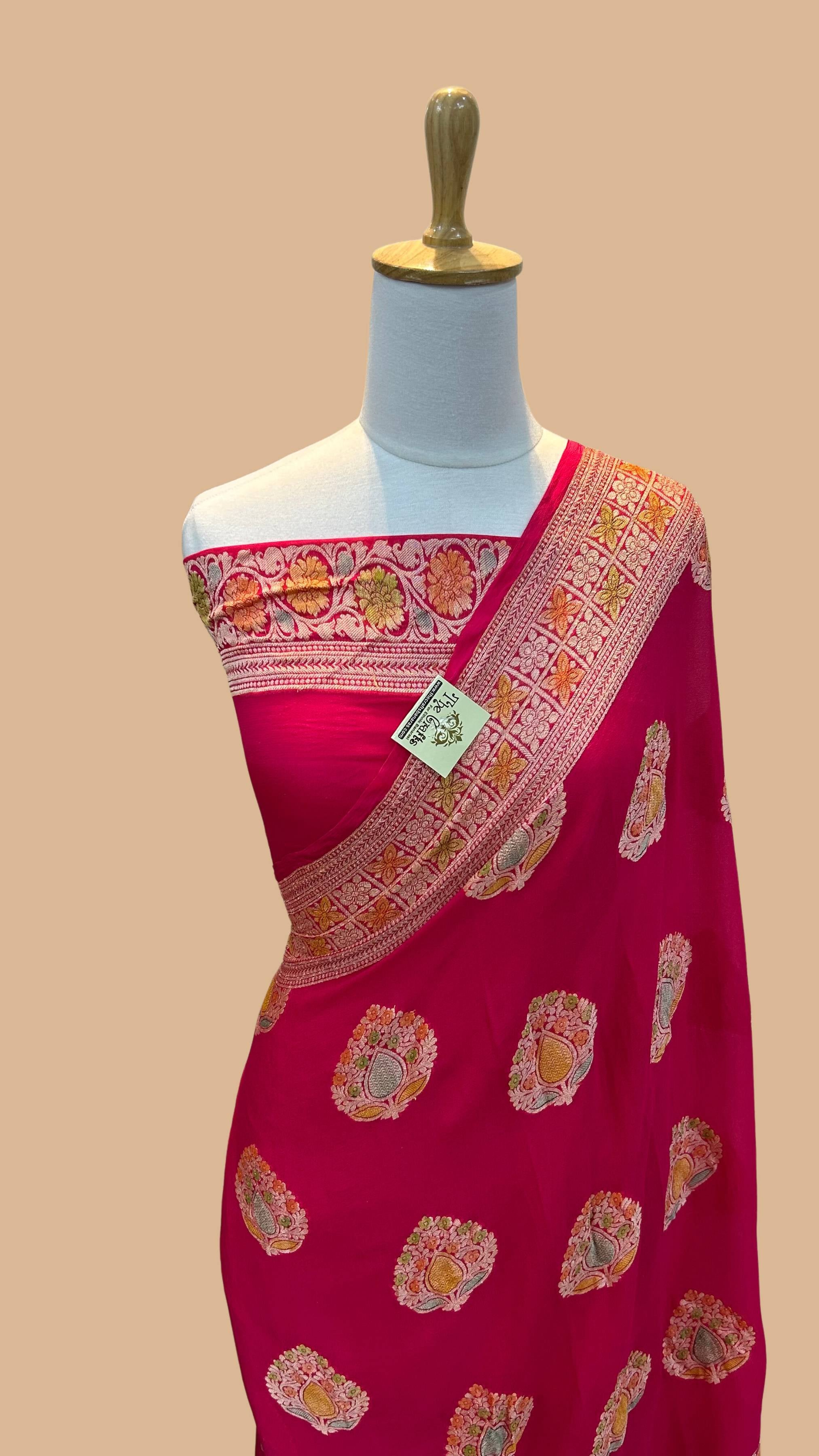 Pure Khaddi Chiffon Banarasi Saree