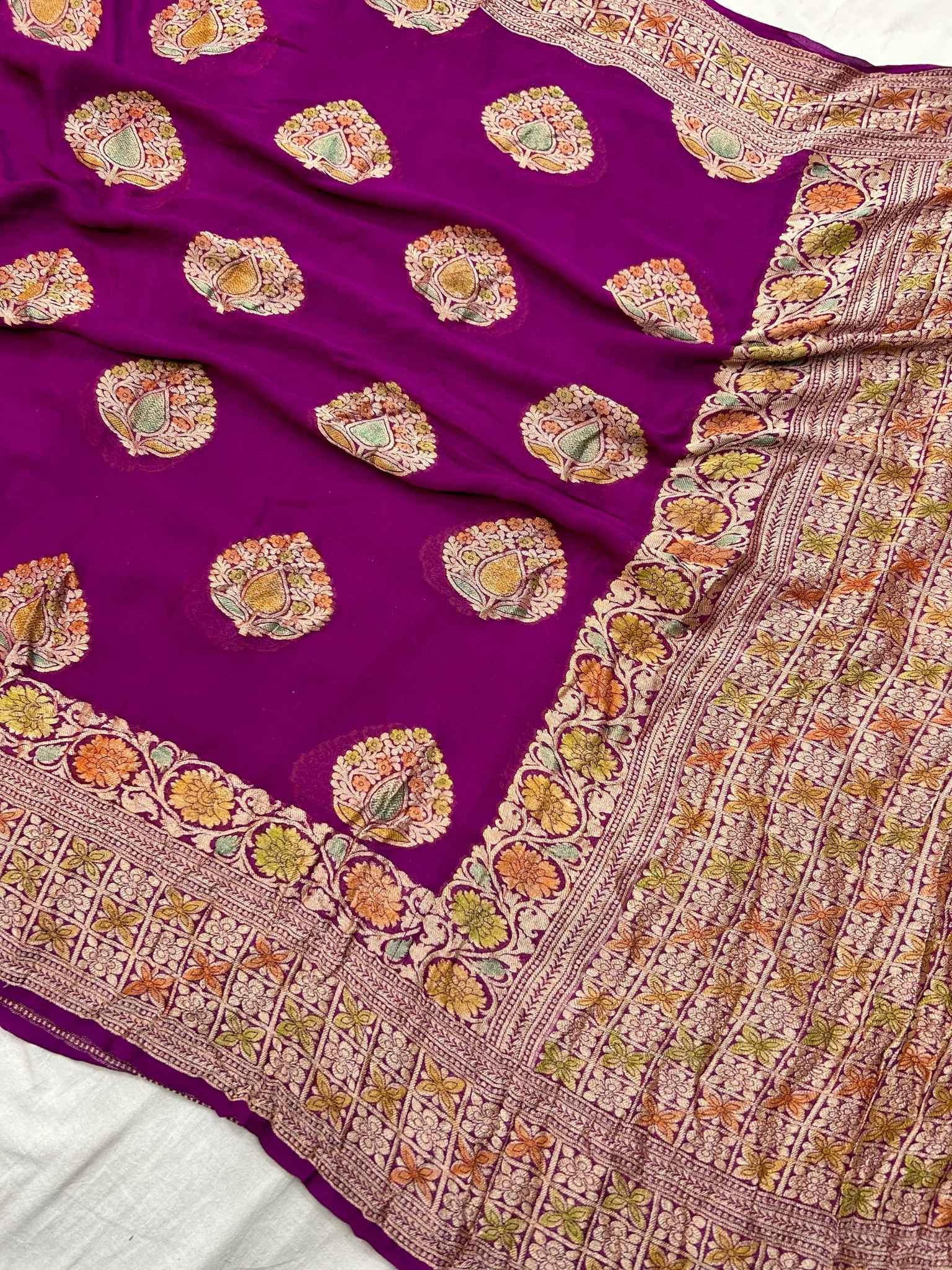 Pure Khaddi Chiffon Banarasi Saree