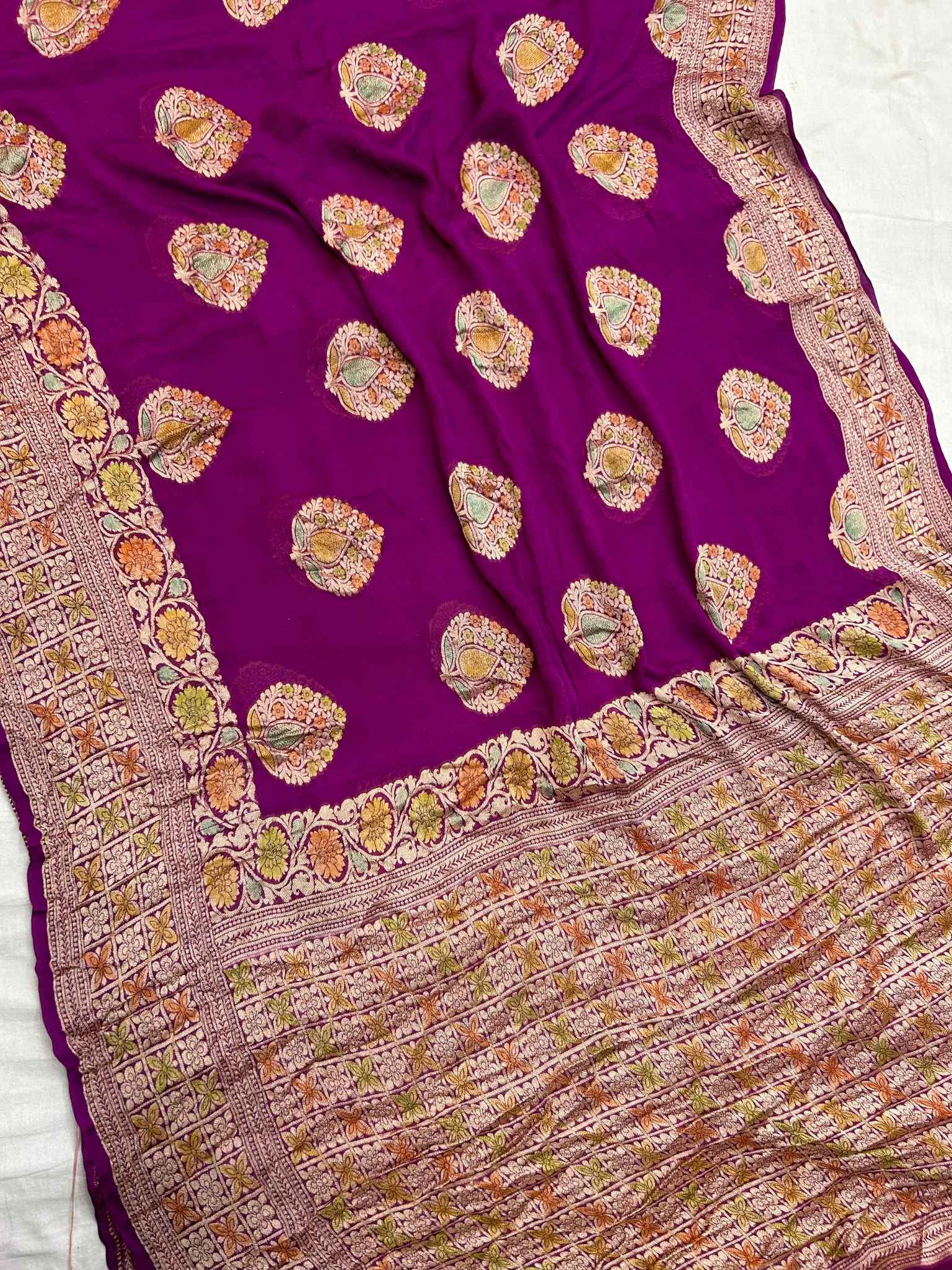 Pure Khaddi Chiffon Banarasi Saree