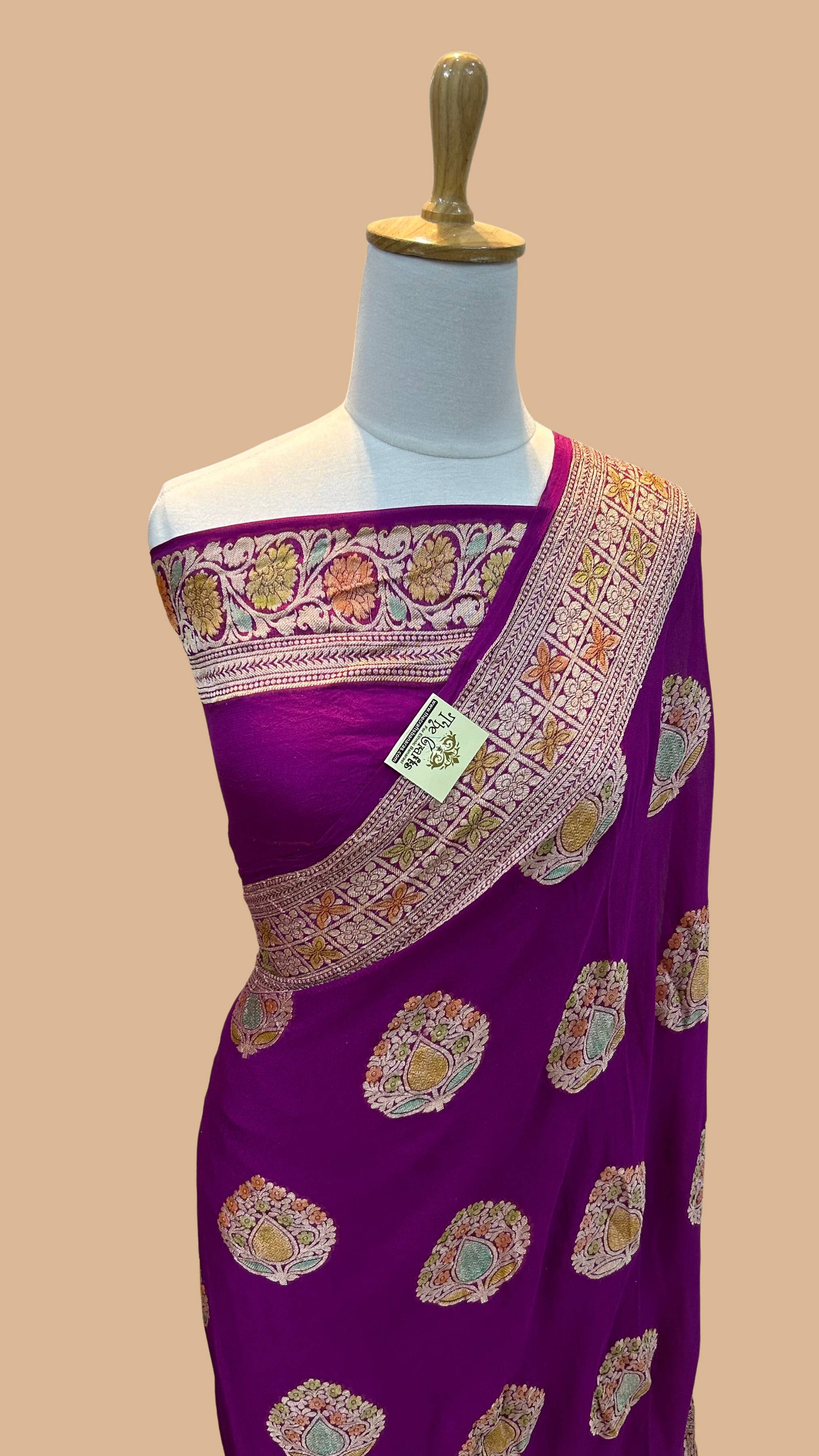 Pure Khaddi Chiffon Banarasi Saree