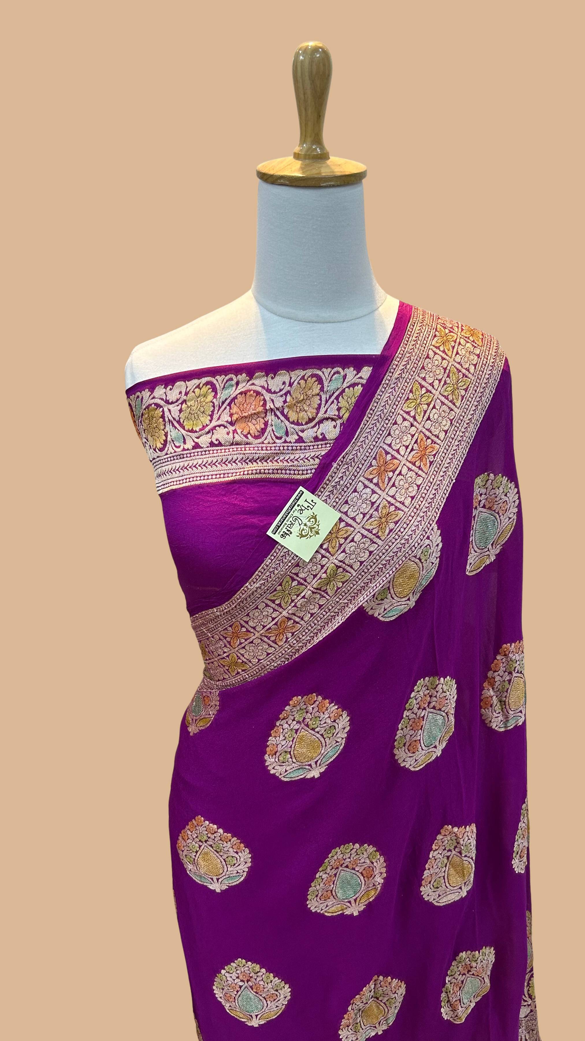 Pure Khaddi Chiffon Banarasi Saree