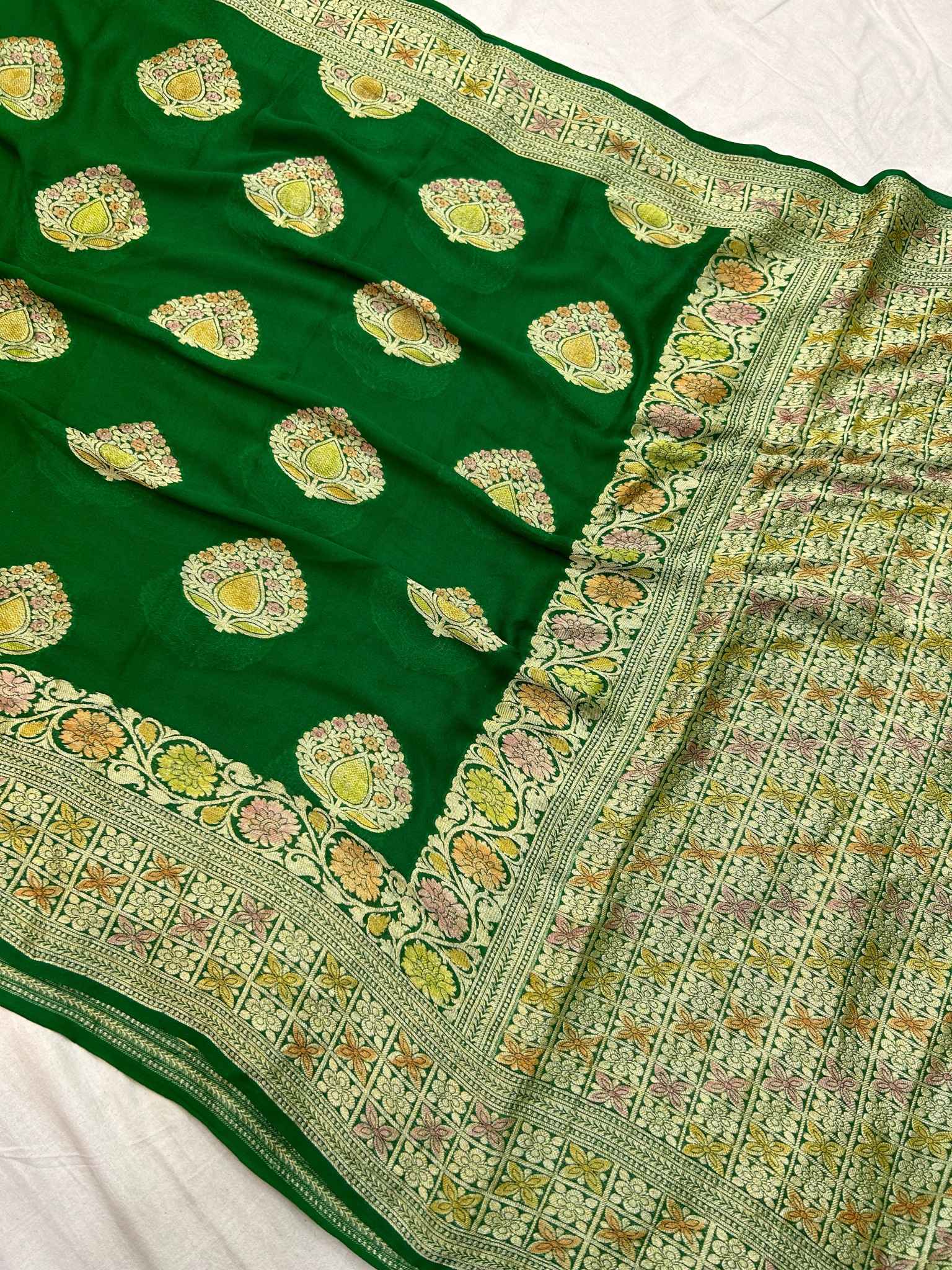 Pure Khaddi Chiffon Banarasi Saree