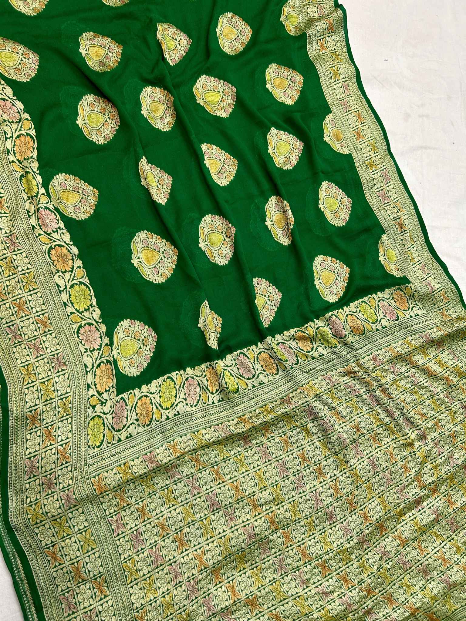 Pure Khaddi Chiffon Banarasi Saree