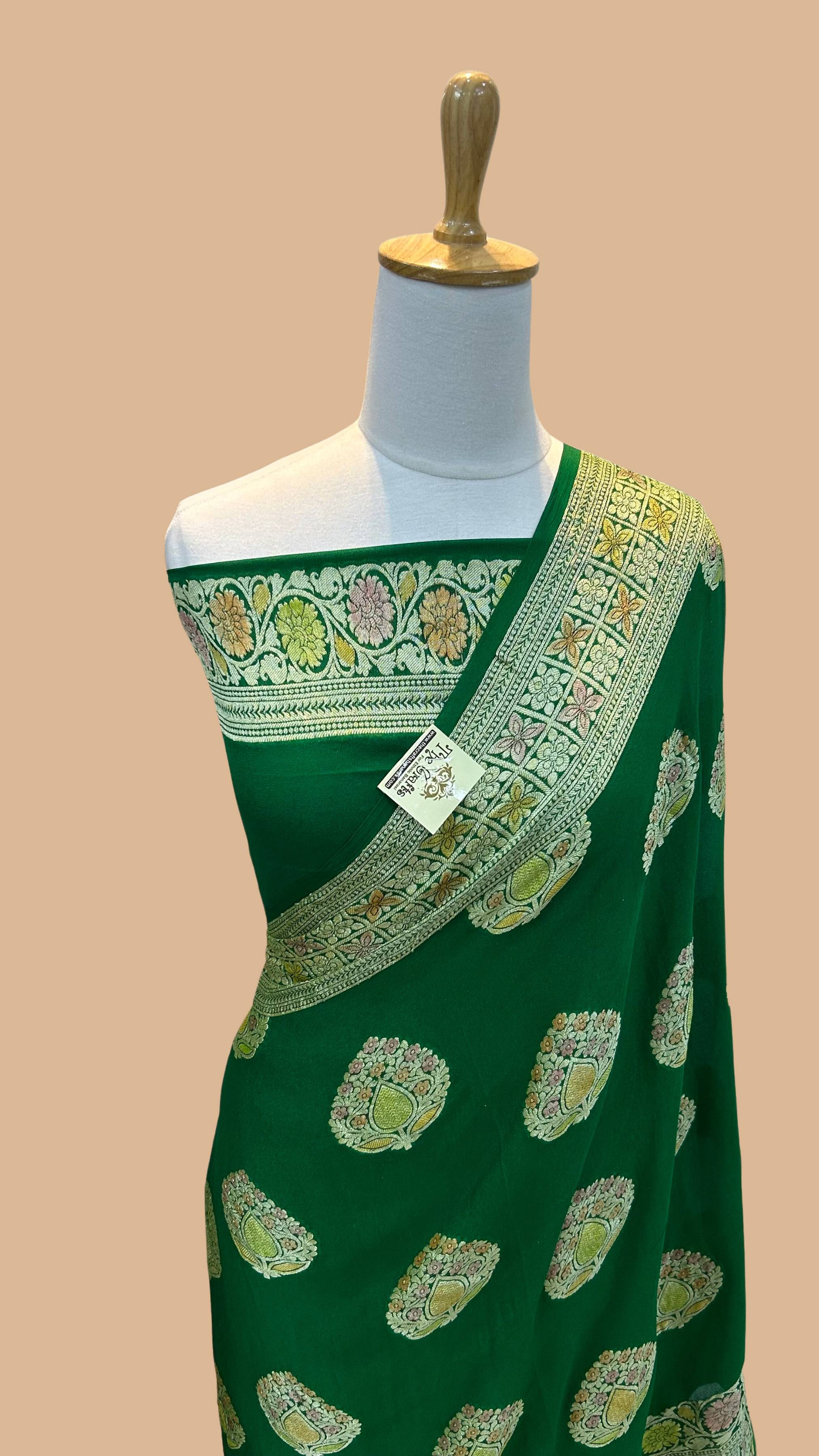 Pure Khaddi Chiffon Banarasi Saree