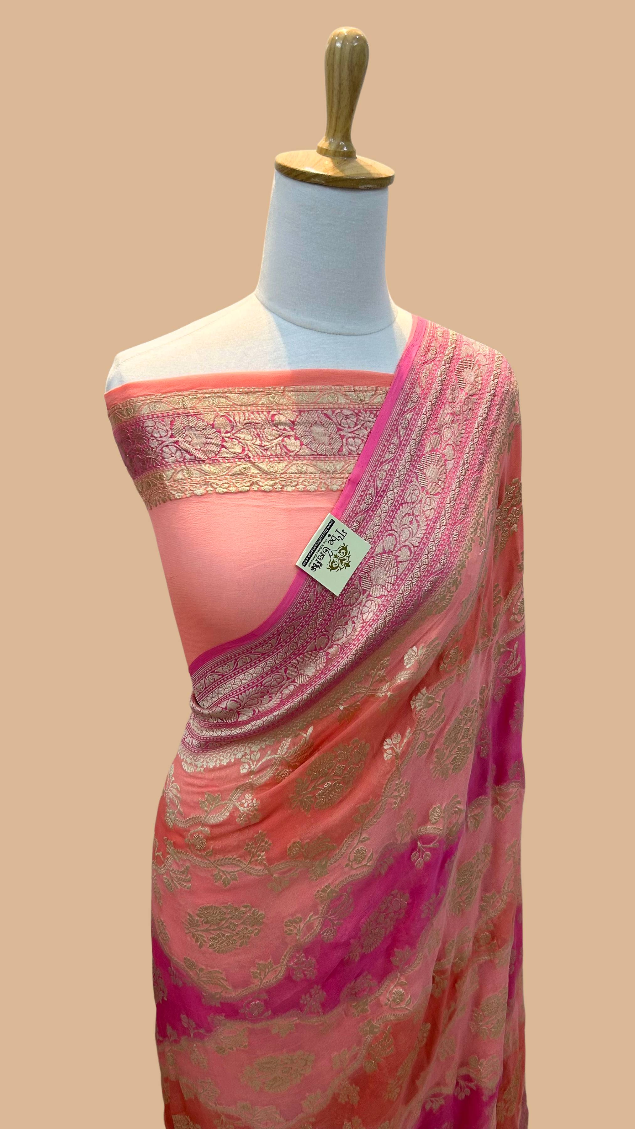 Khaddi Georgette Handloom Banarasi Saree