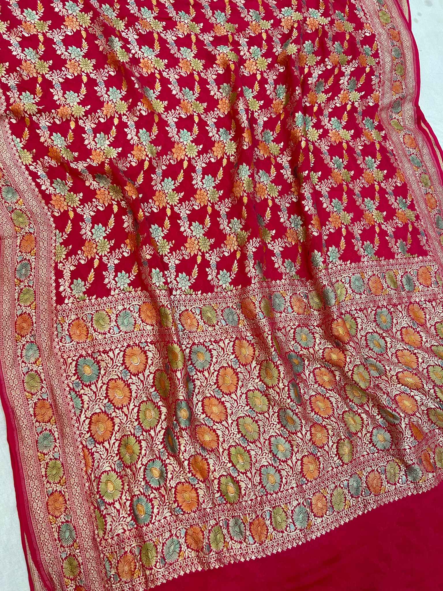 Khaddi Georgette Handloom Banarasi Saree