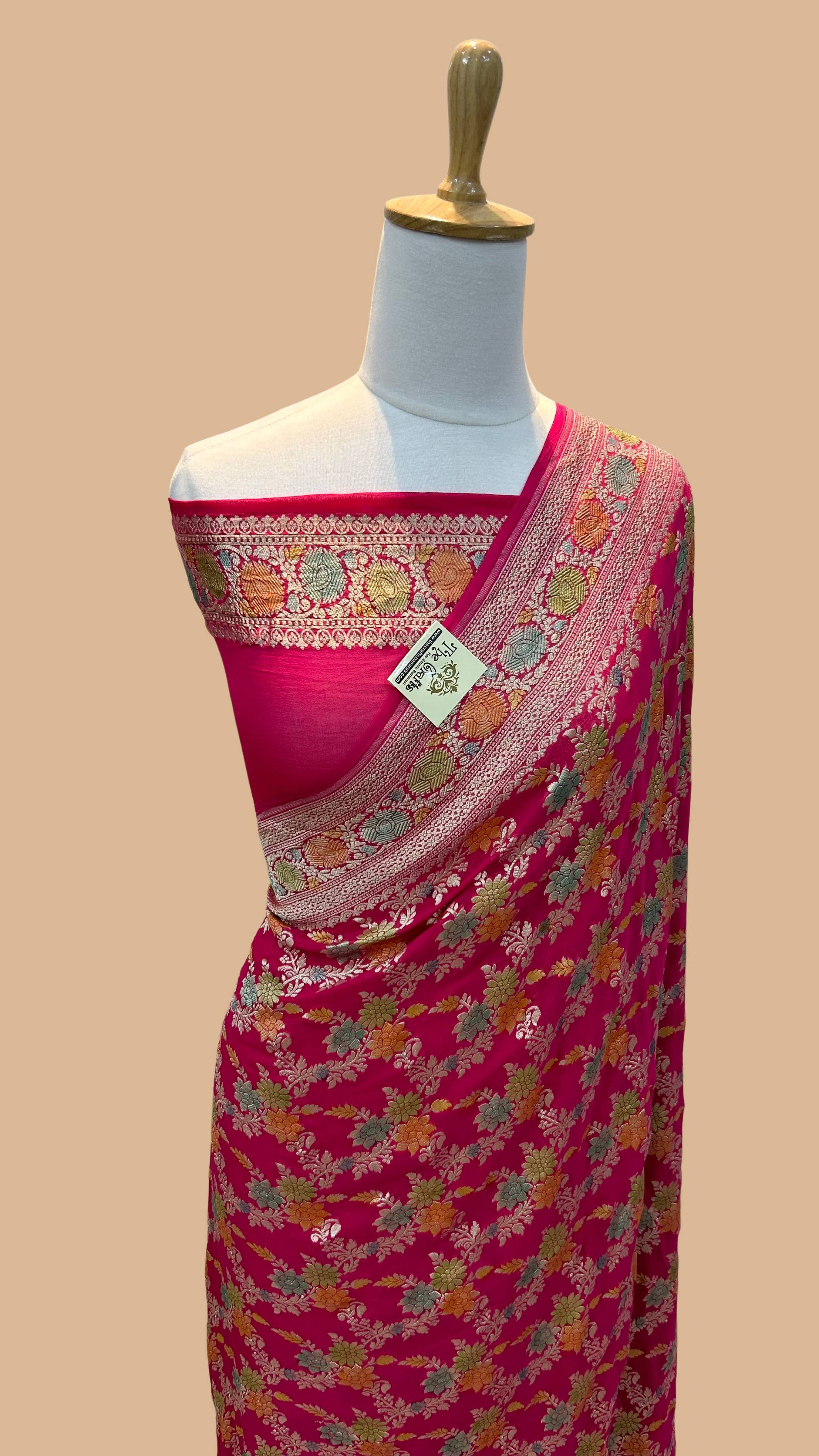 Khaddi Georgette Handloom Banarasi Saree