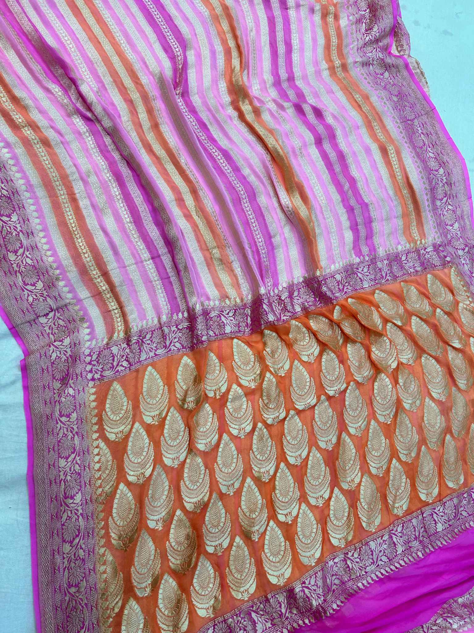 Khaddi Georgette Handloom Banarasi Saree