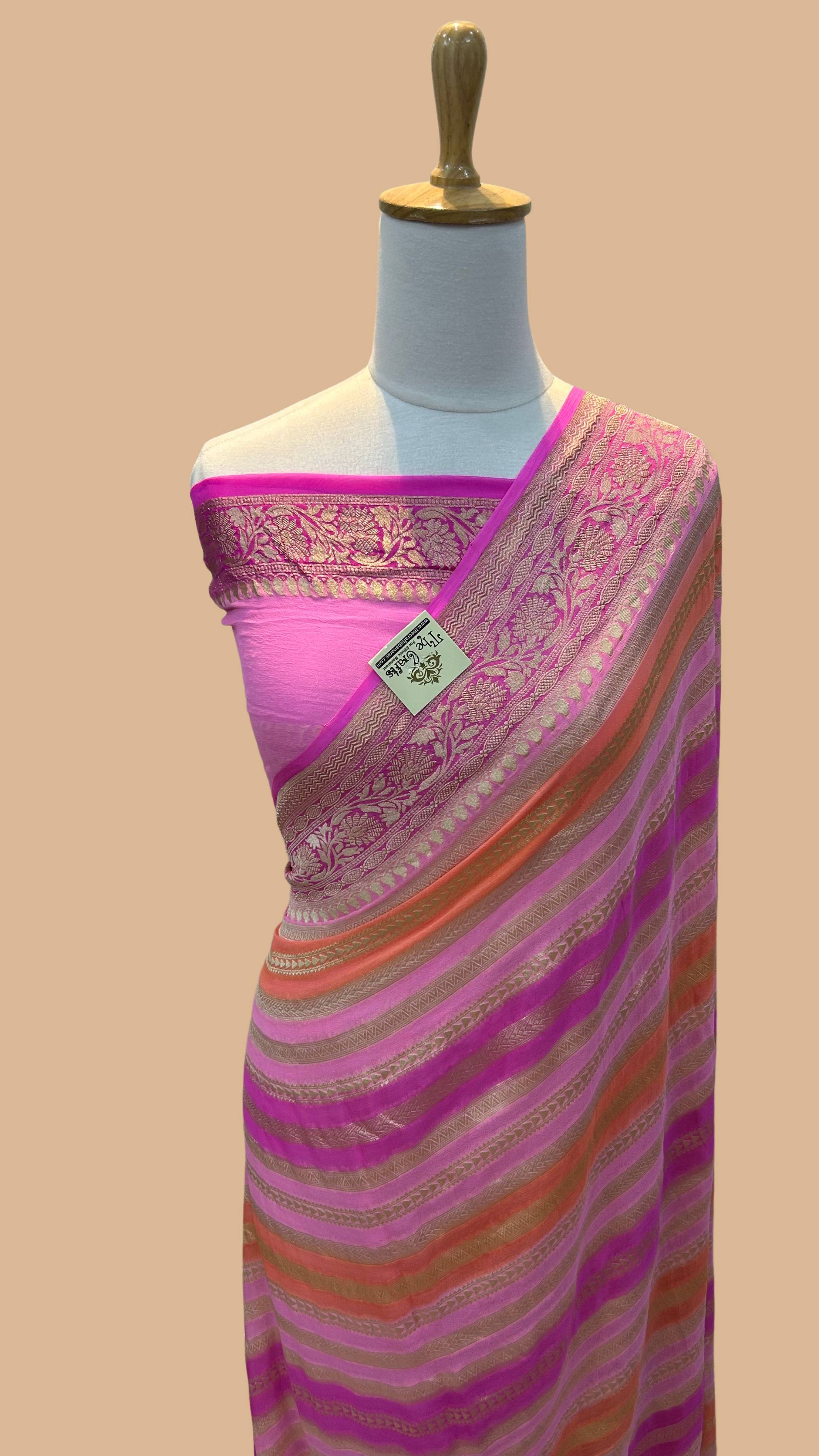 Khaddi Georgette Handloom Banarasi Saree