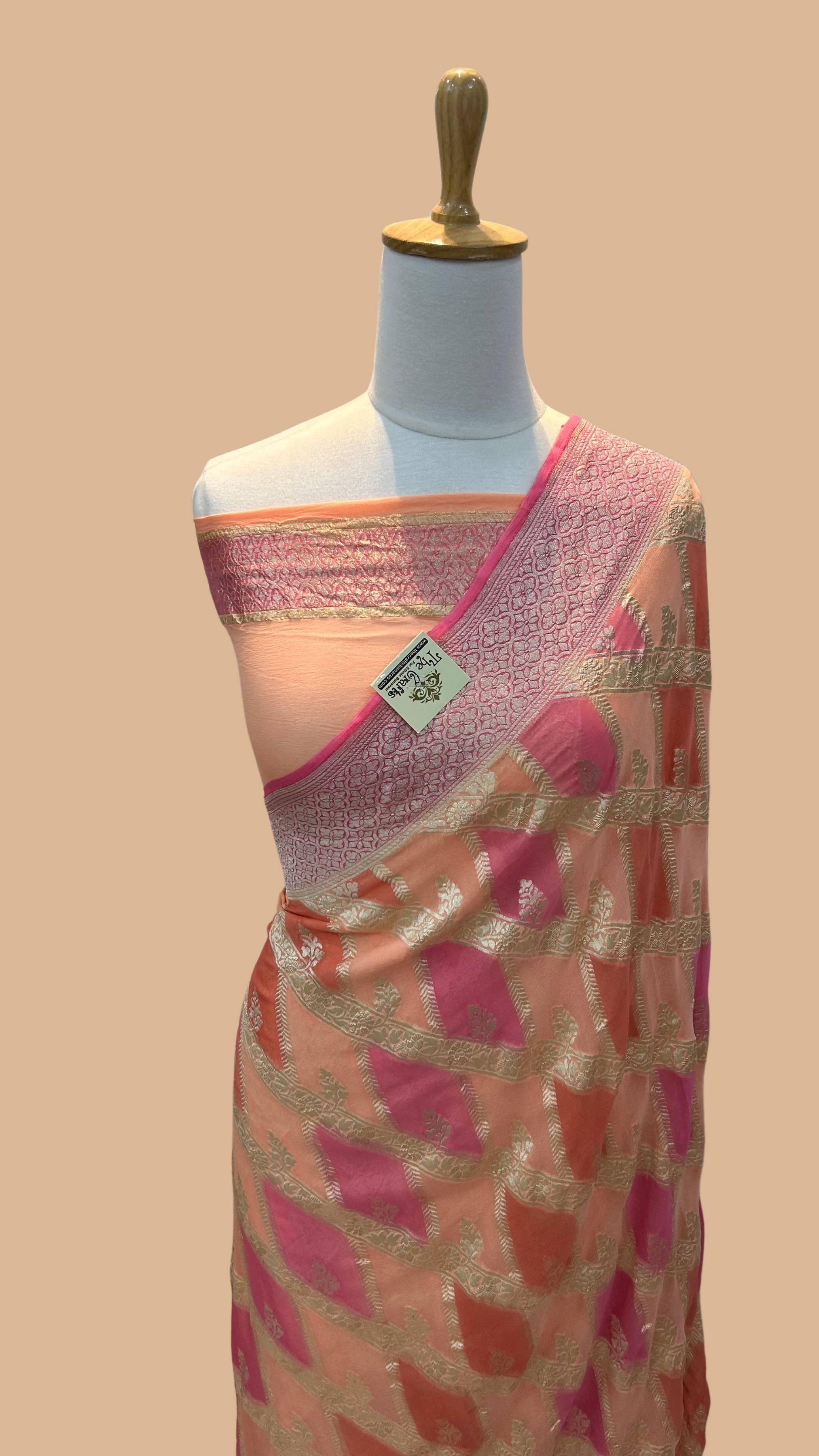 Khaddi Georgette Handloom Banarasi Saree