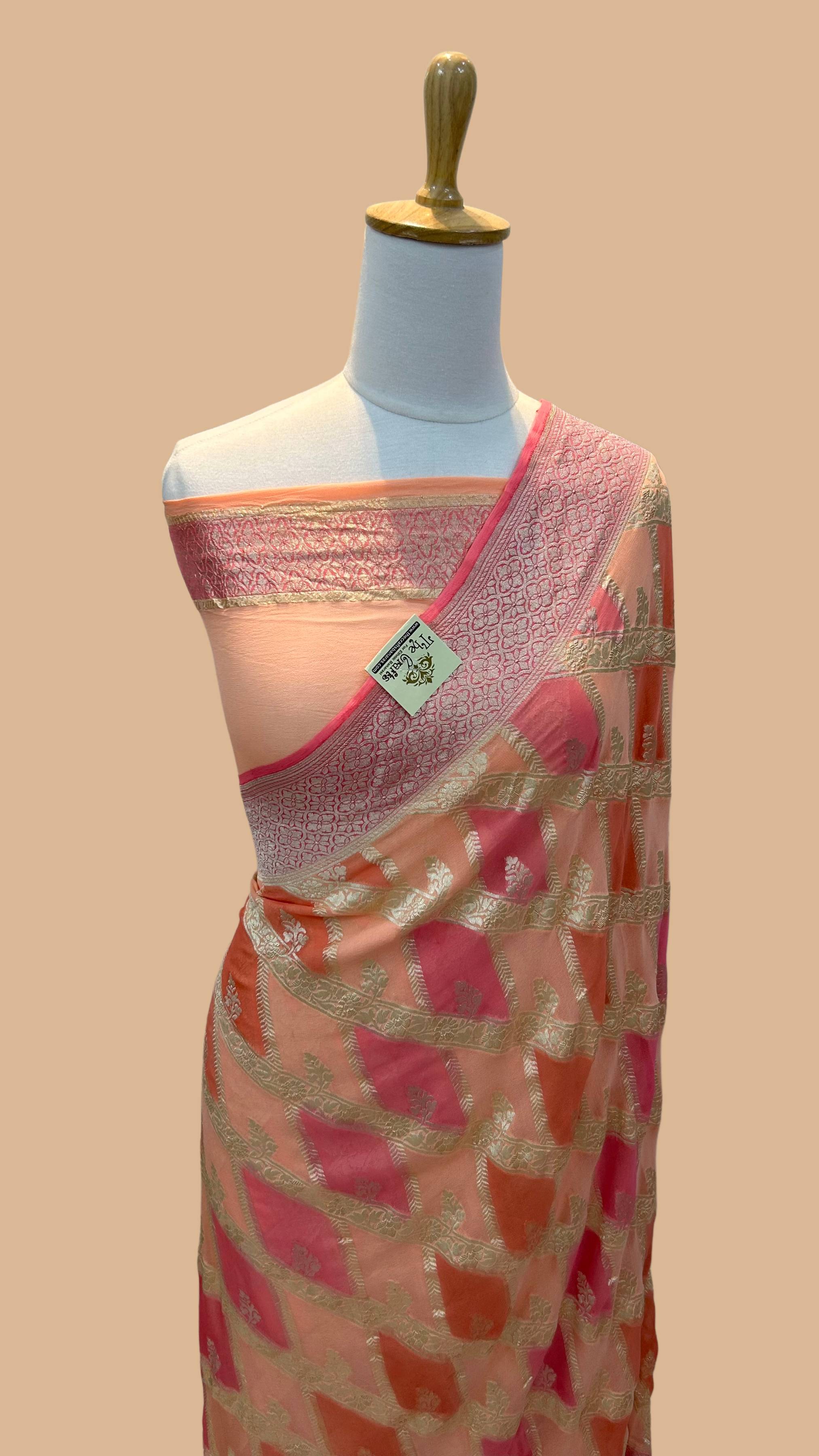 Khaddi Georgette Handloom Banarasi Saree