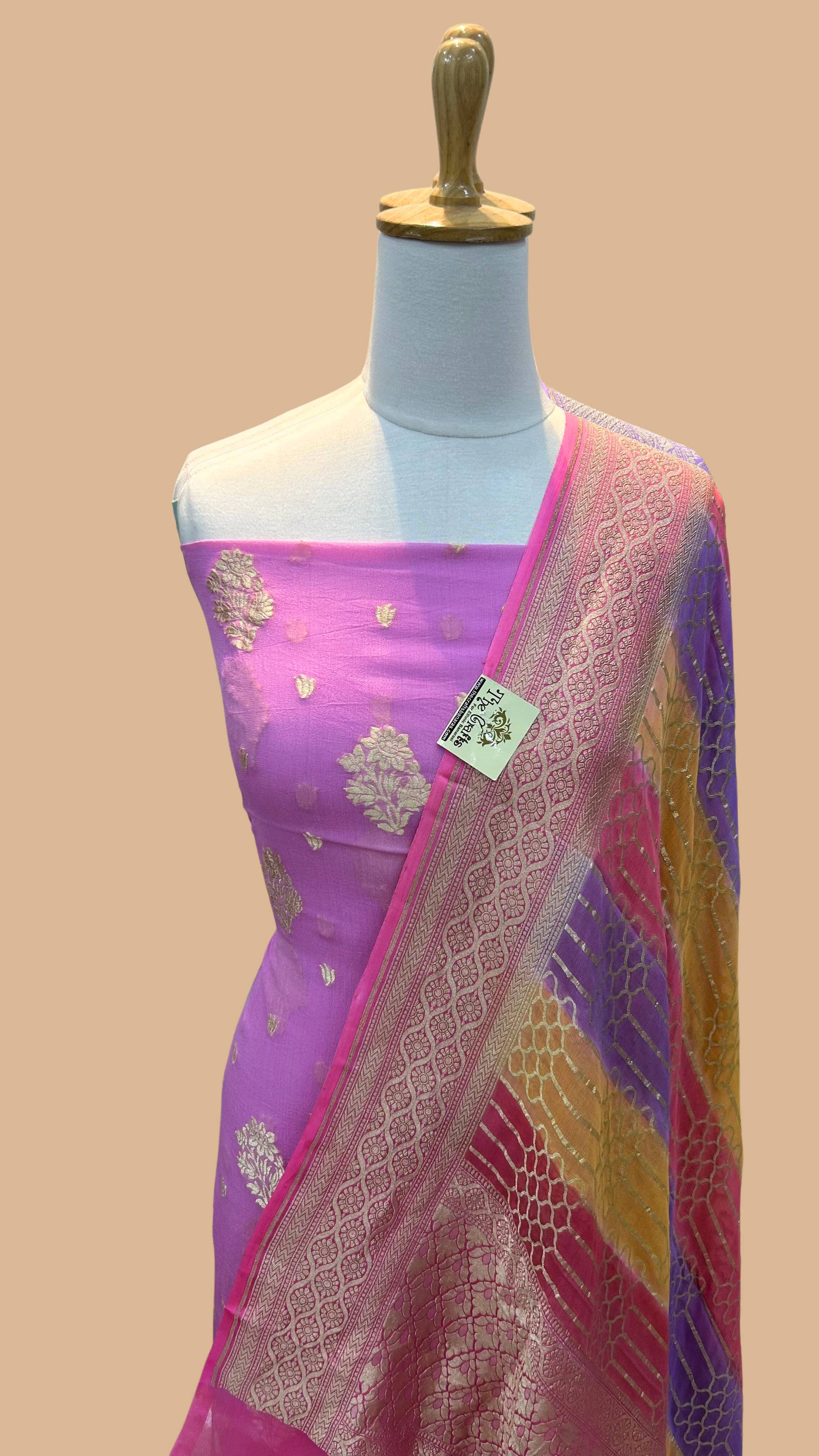 Banarasi Khaddi Georgette Dress Material