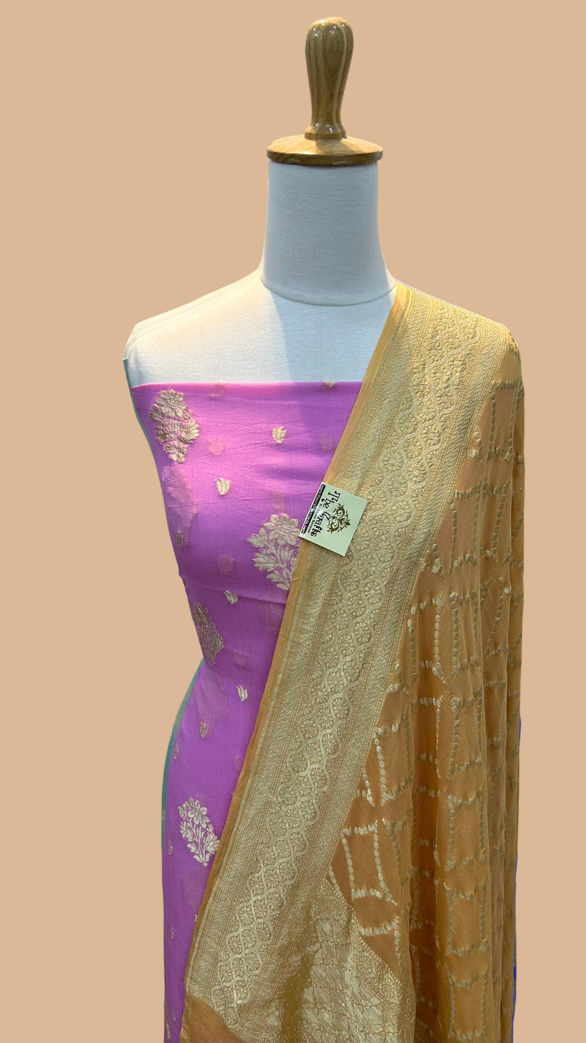 Banarasi Khaddi Georgette Dress Material