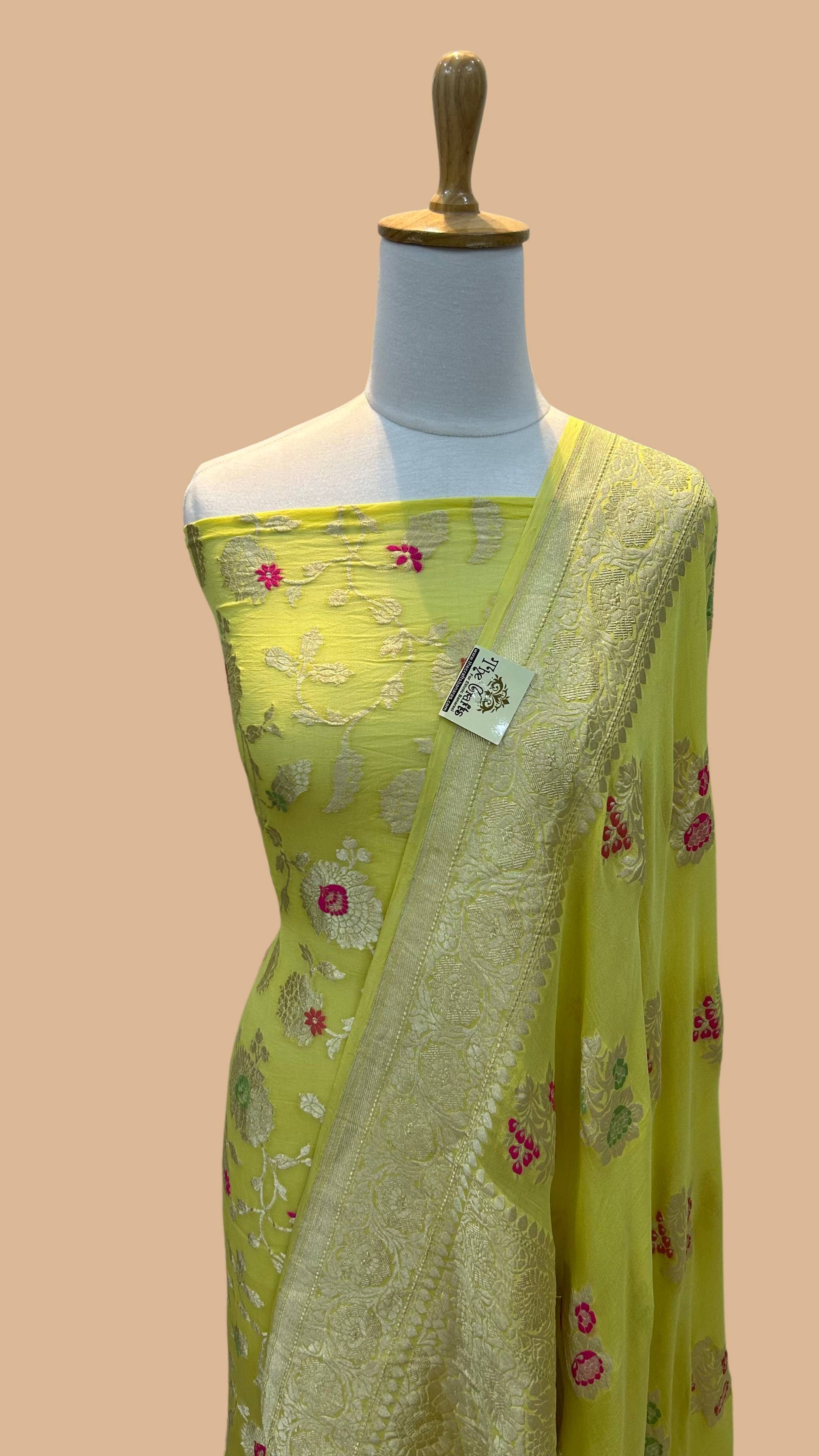 Banarasi Khaddi Georgette Dress Material