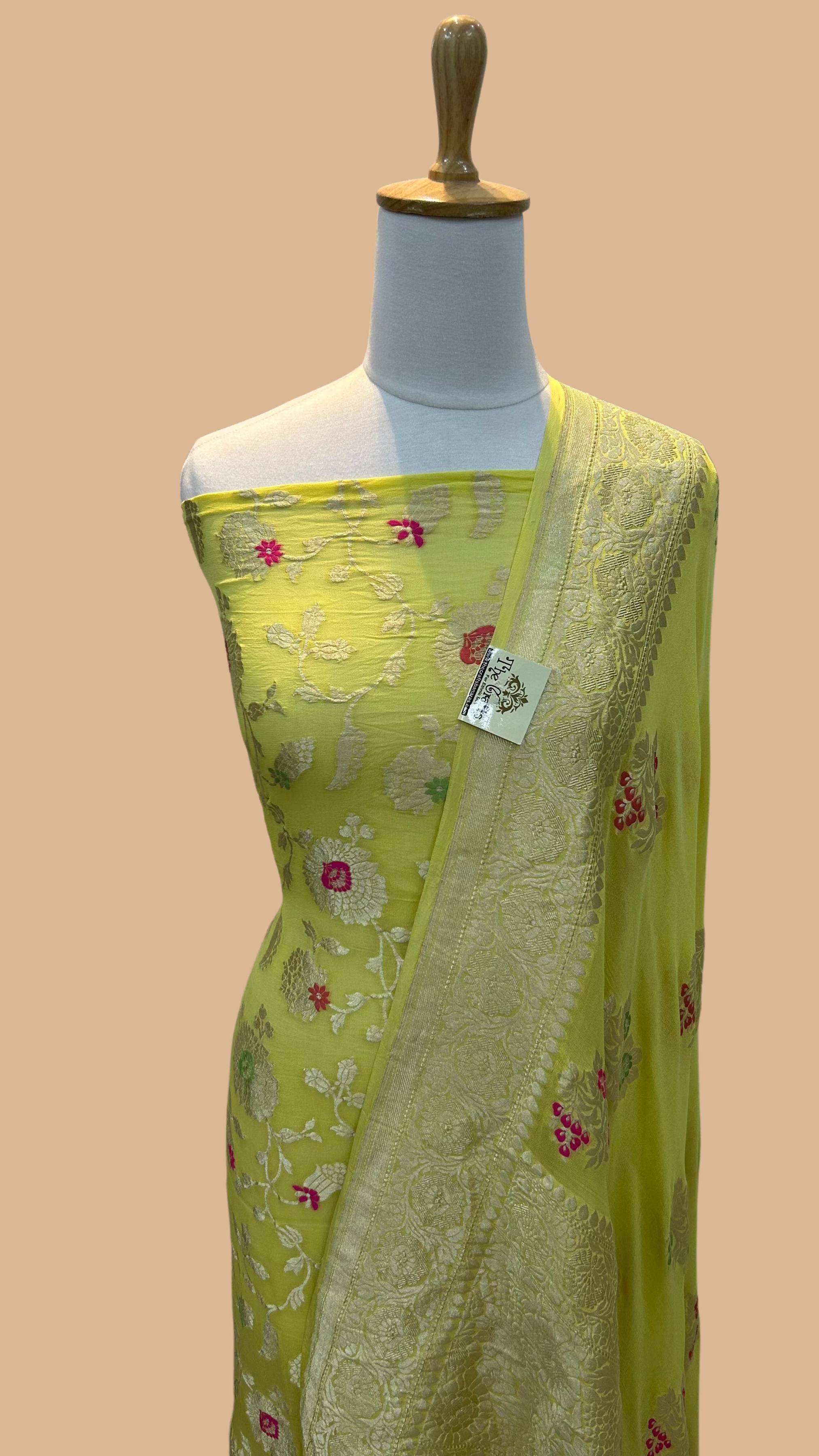 Banarasi Khaddi Georgette Dress Material