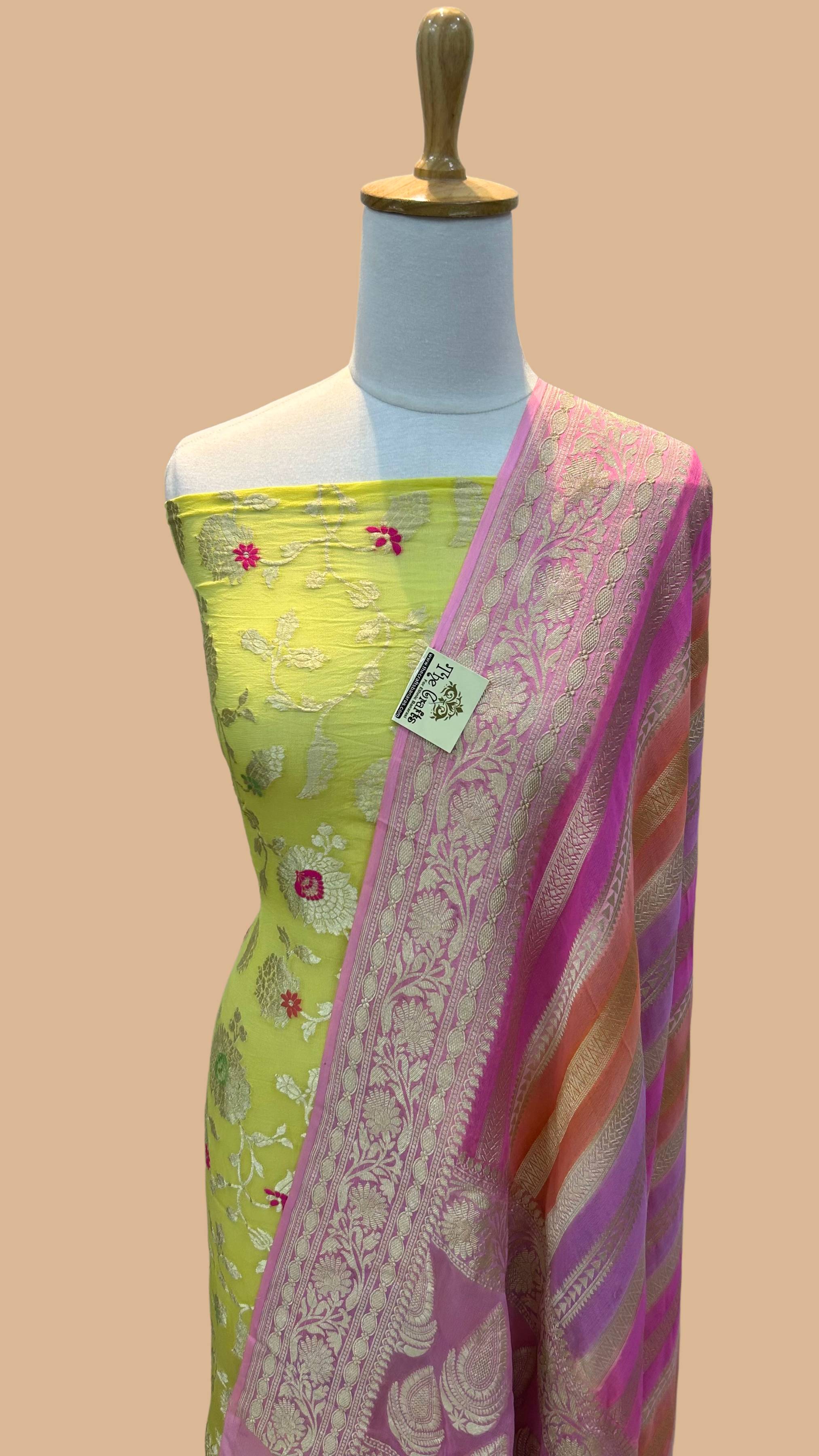 Banarasi Khaddi Georgette Dress Material