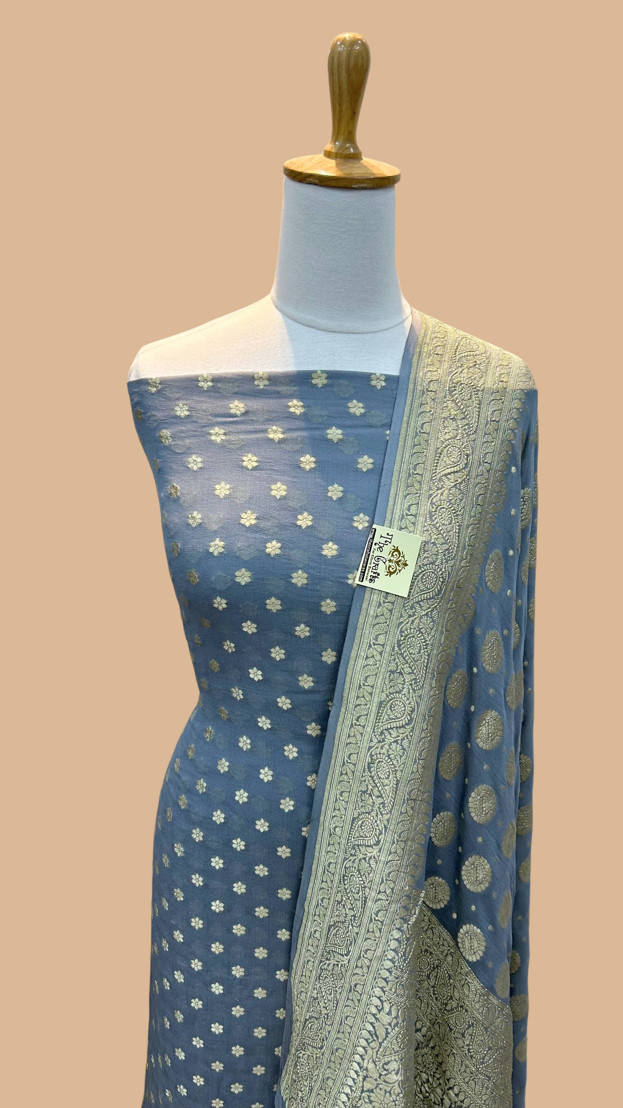 Banarasi Khaddi Georgette Dress Material