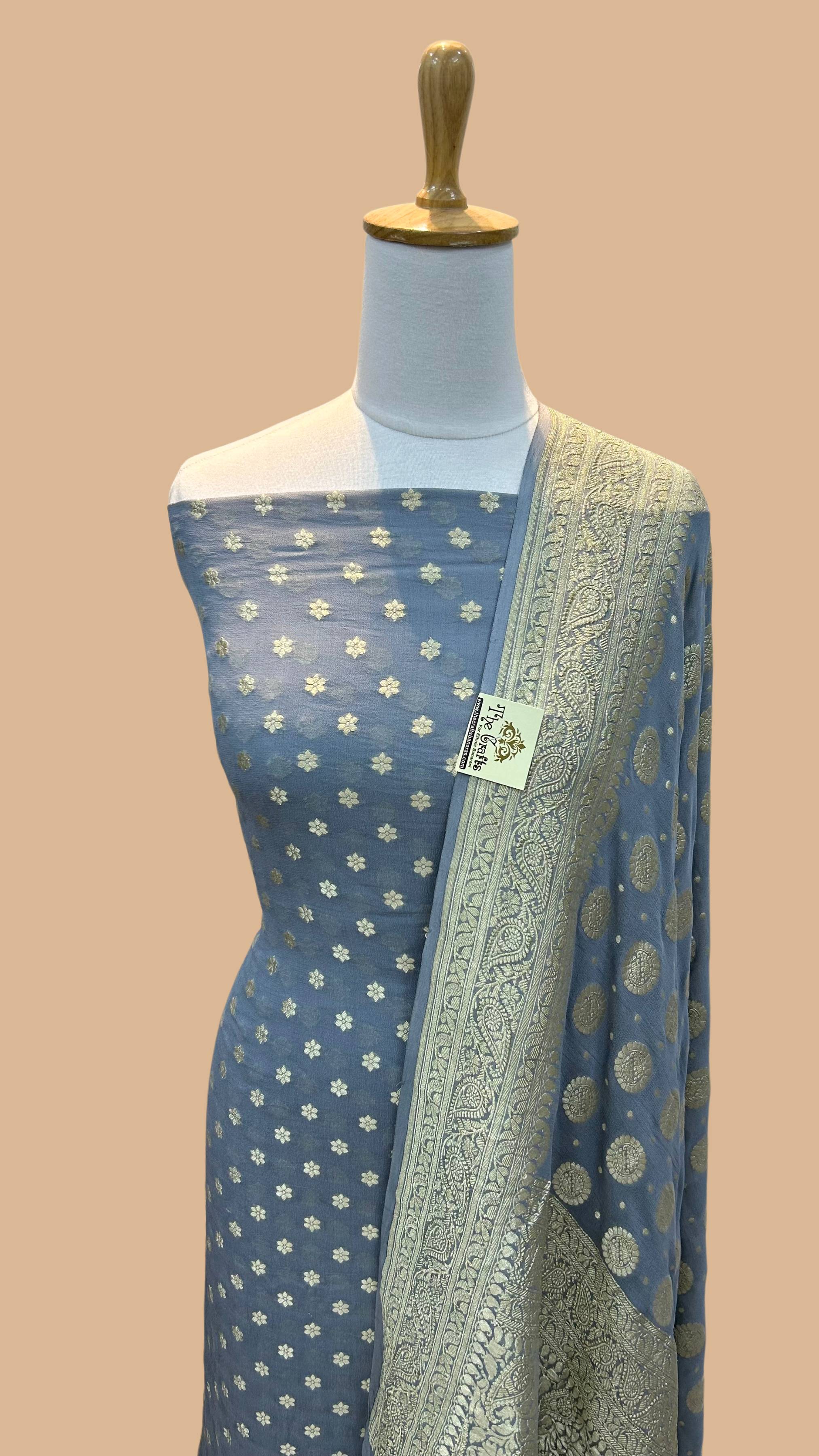 Banarasi Khaddi Georgette Dress Material