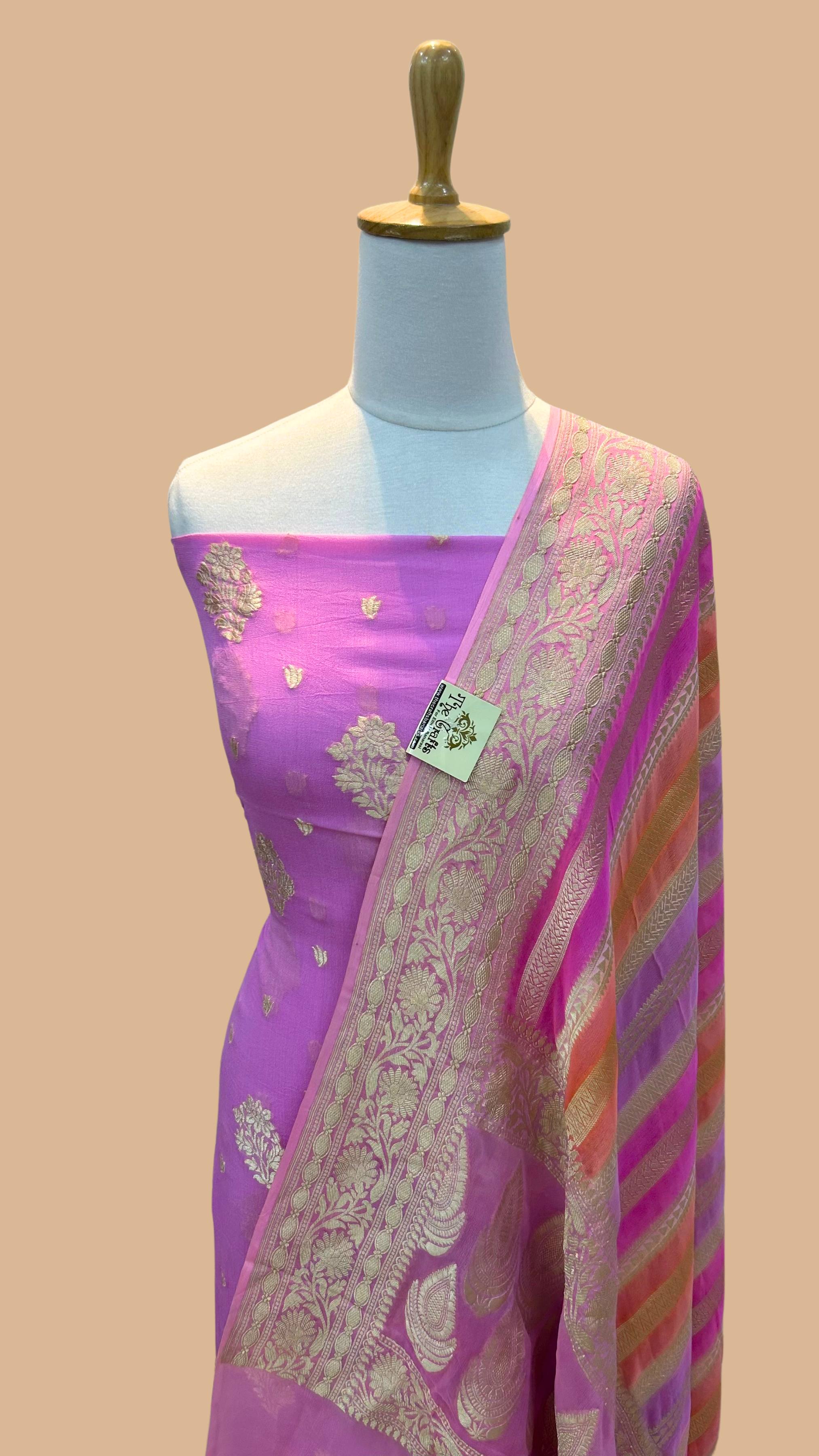 Banarasi Khaddi Georgette Dress Material