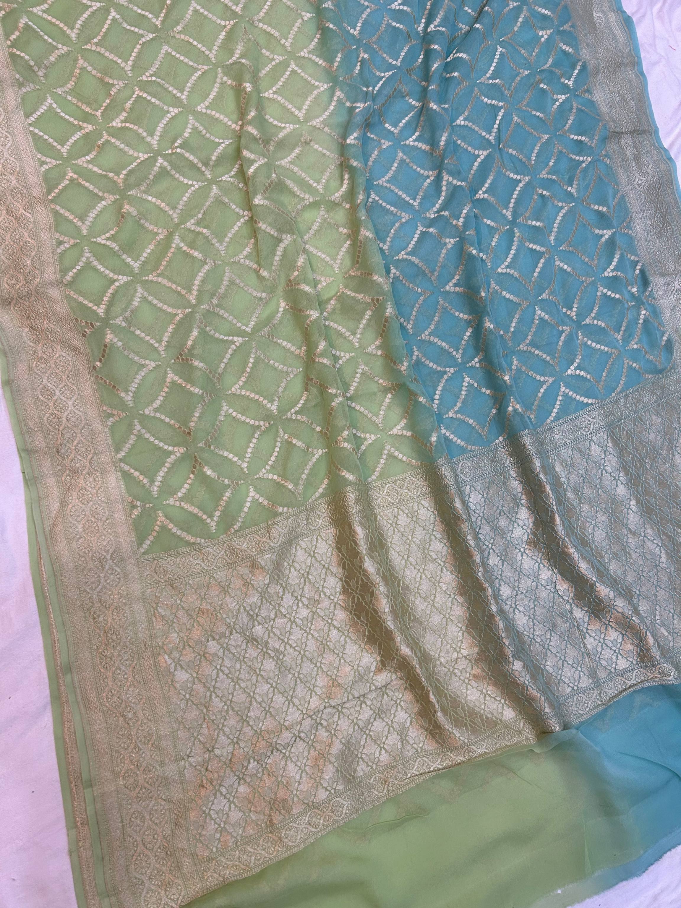 Khaddi Georgette Handloom Banarasi Saree