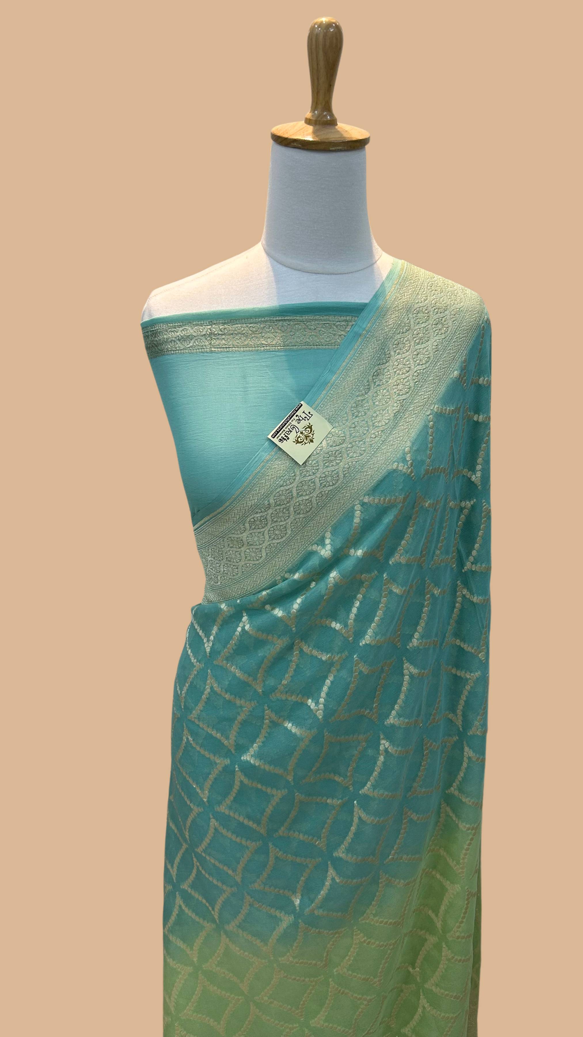 Khaddi Georgette Handloom Banarasi Saree