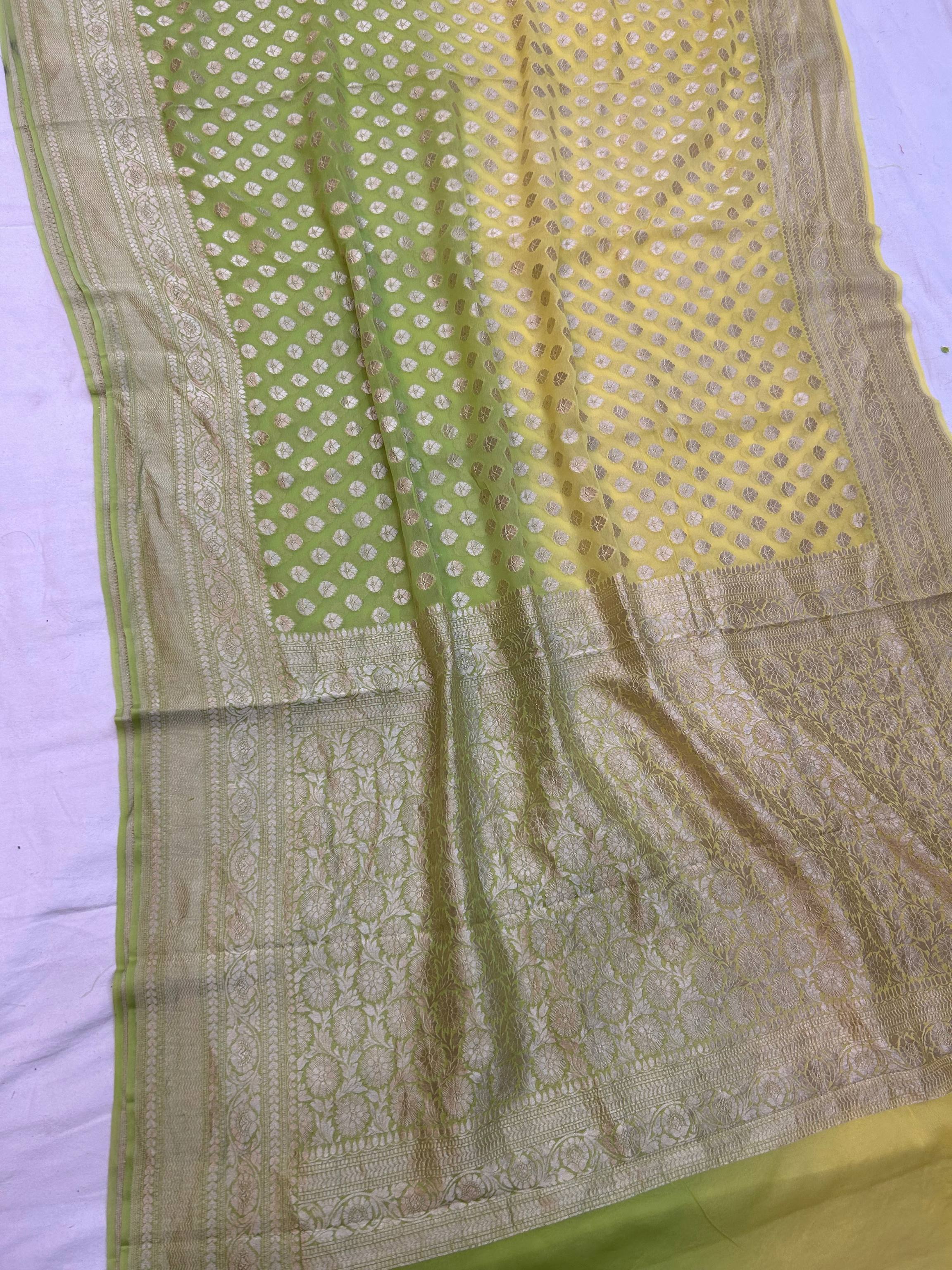 Khaddi Georgette Handloom Banarasi Saree