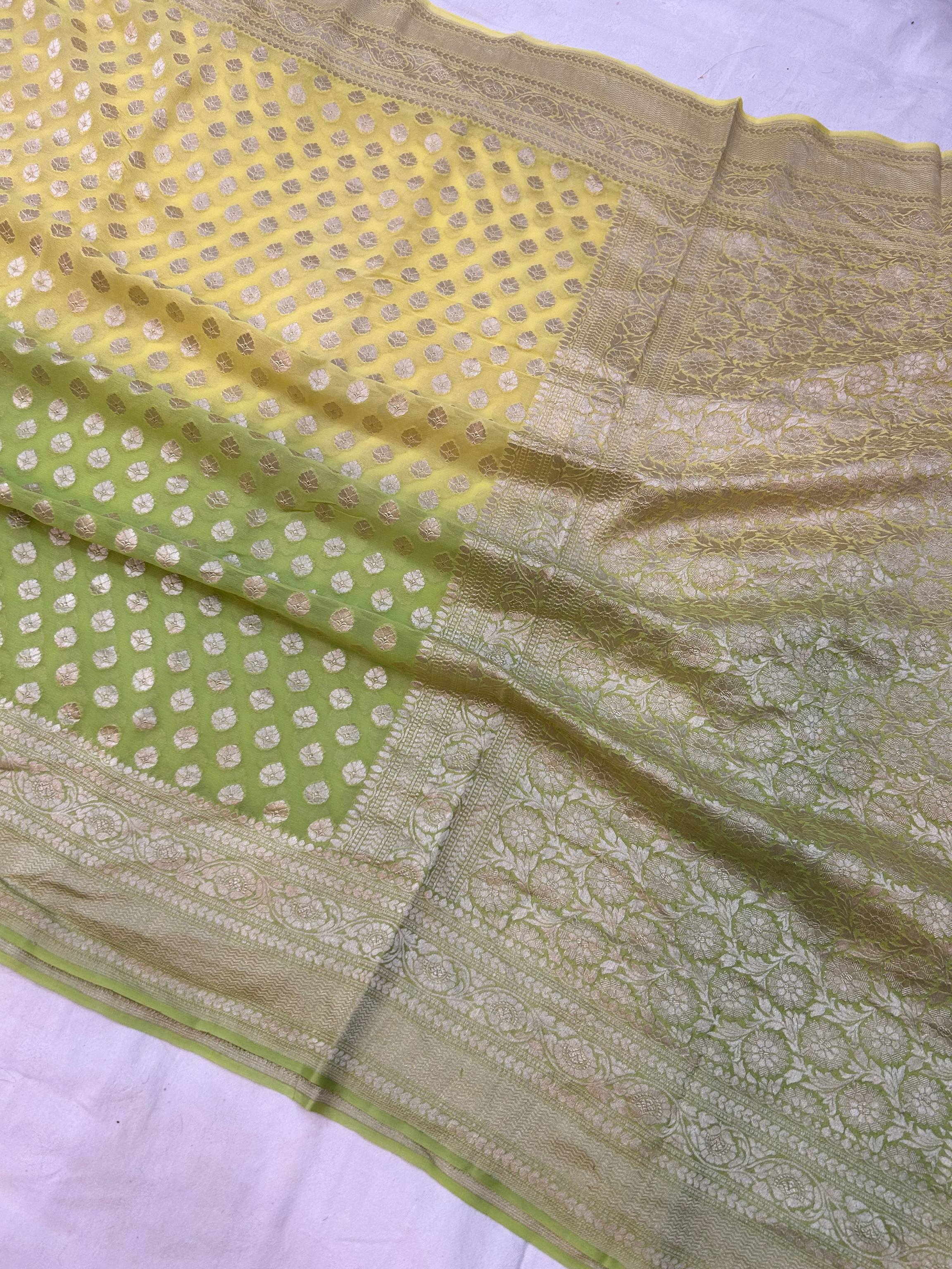 Khaddi Georgette Handloom Banarasi Saree