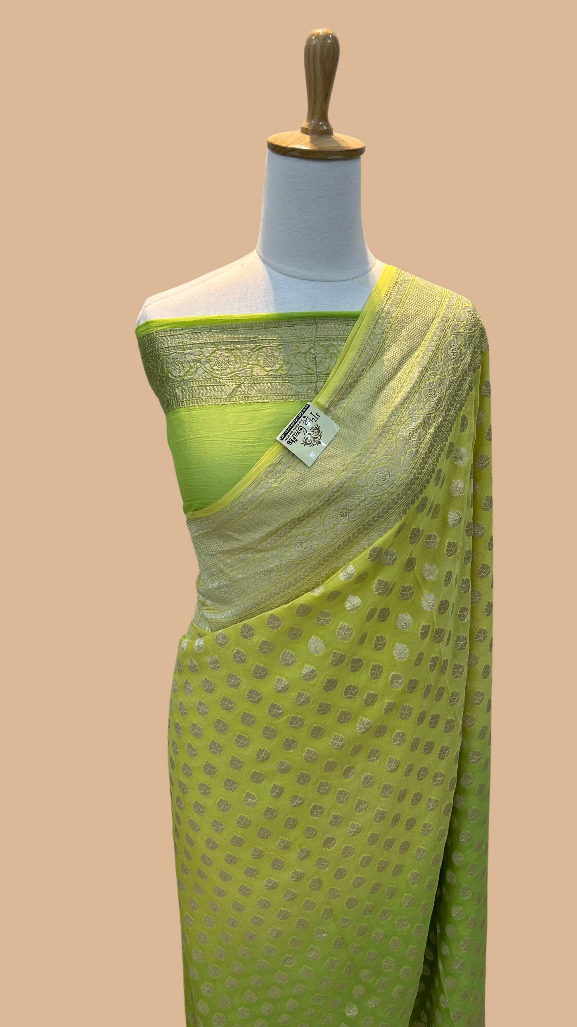 Khaddi Georgette Handloom Banarasi Saree