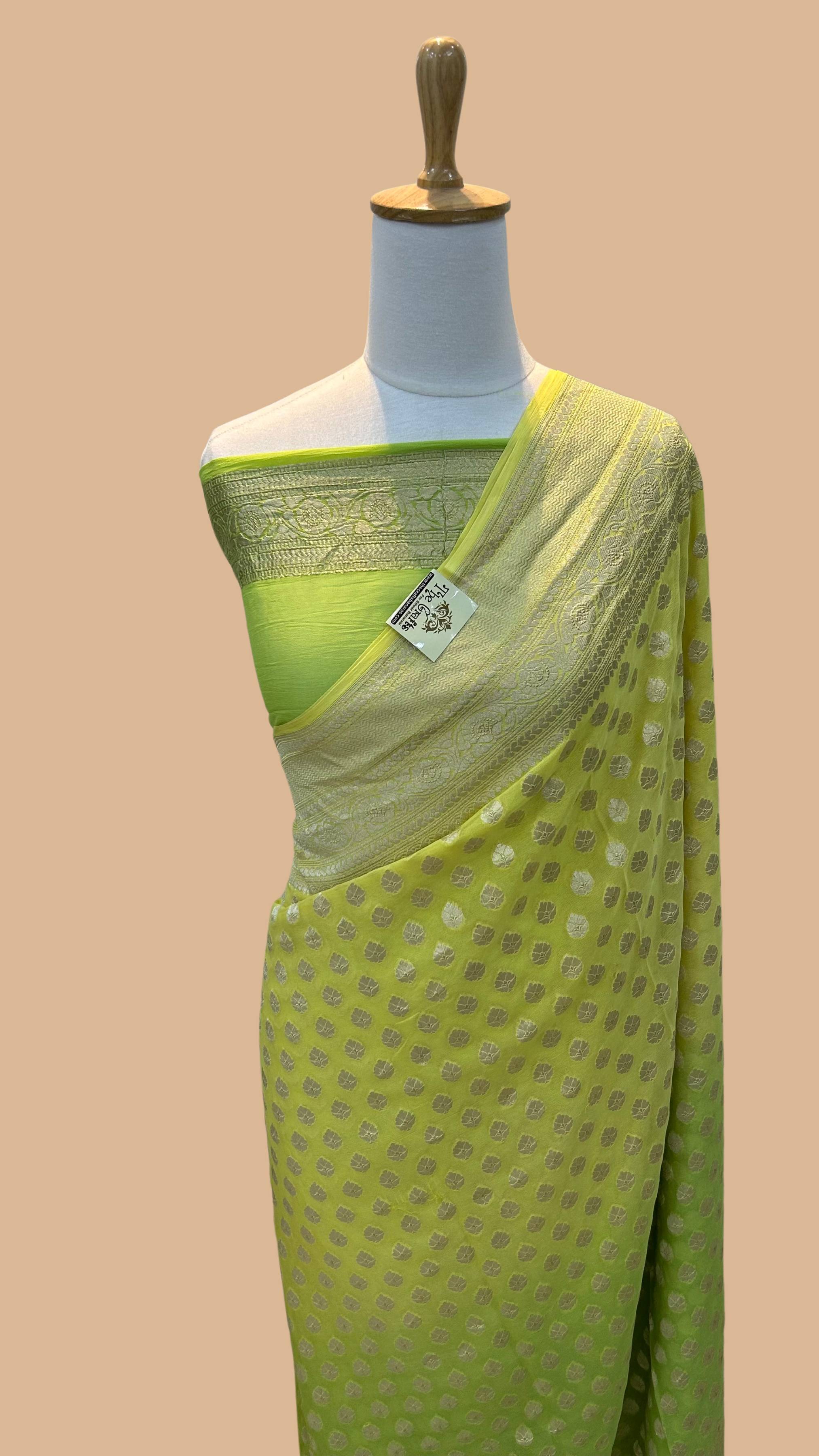 Khaddi Georgette Handloom Banarasi Saree