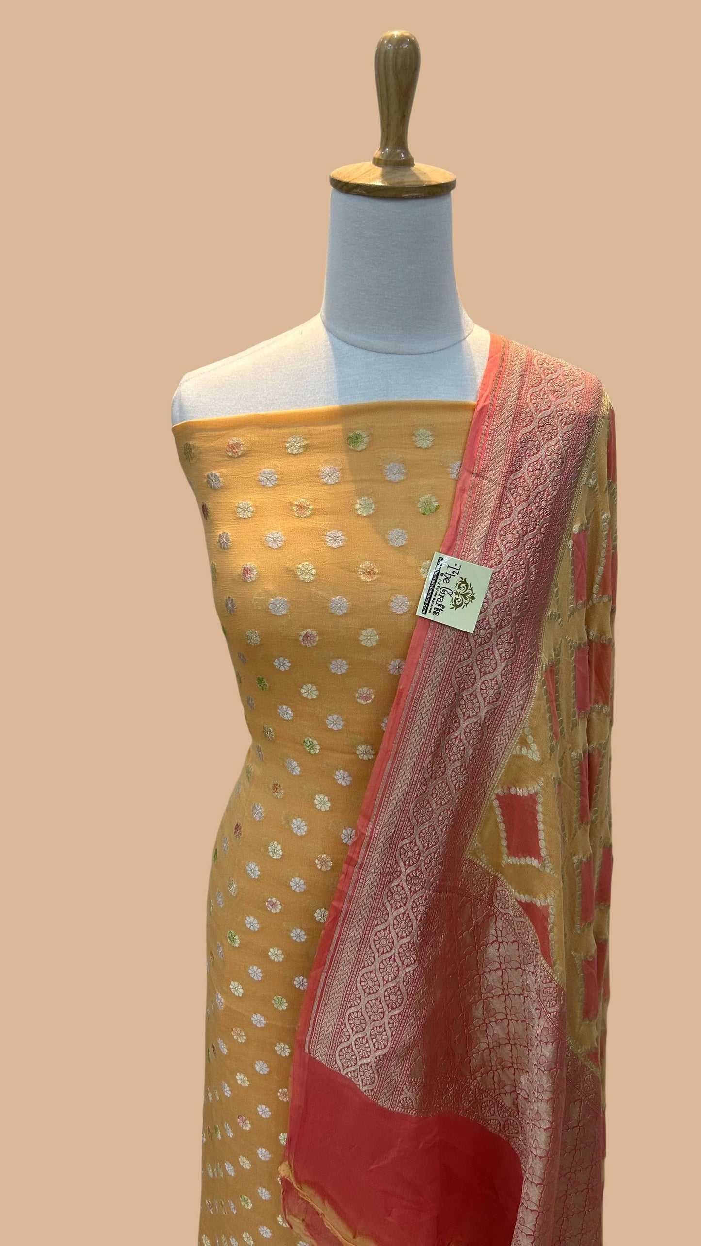 Banarasi Khaddi Georgette Dress Material - Sona Rupa