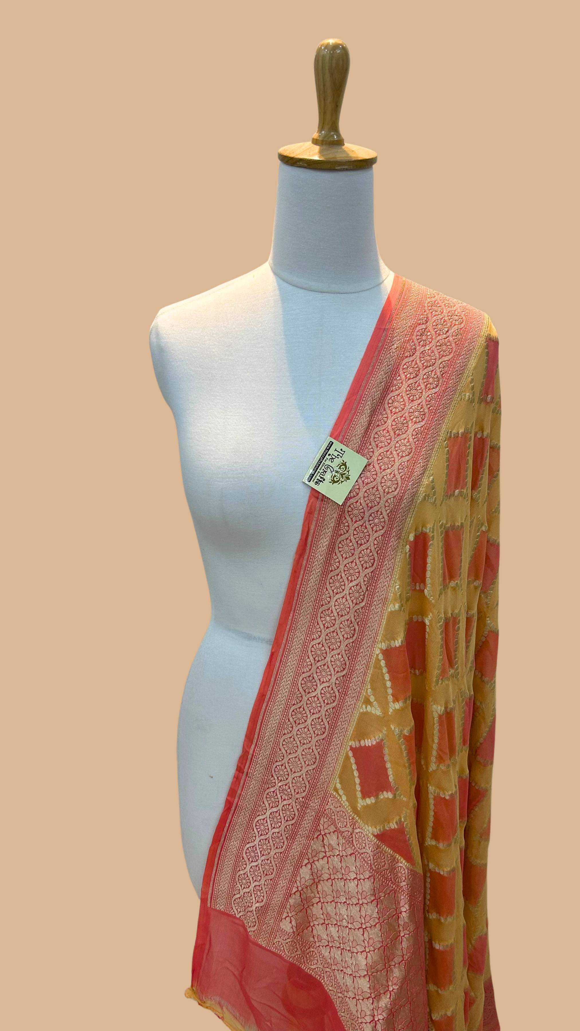 Khaddi Georgette Banarasi Dupatta - Water Zari