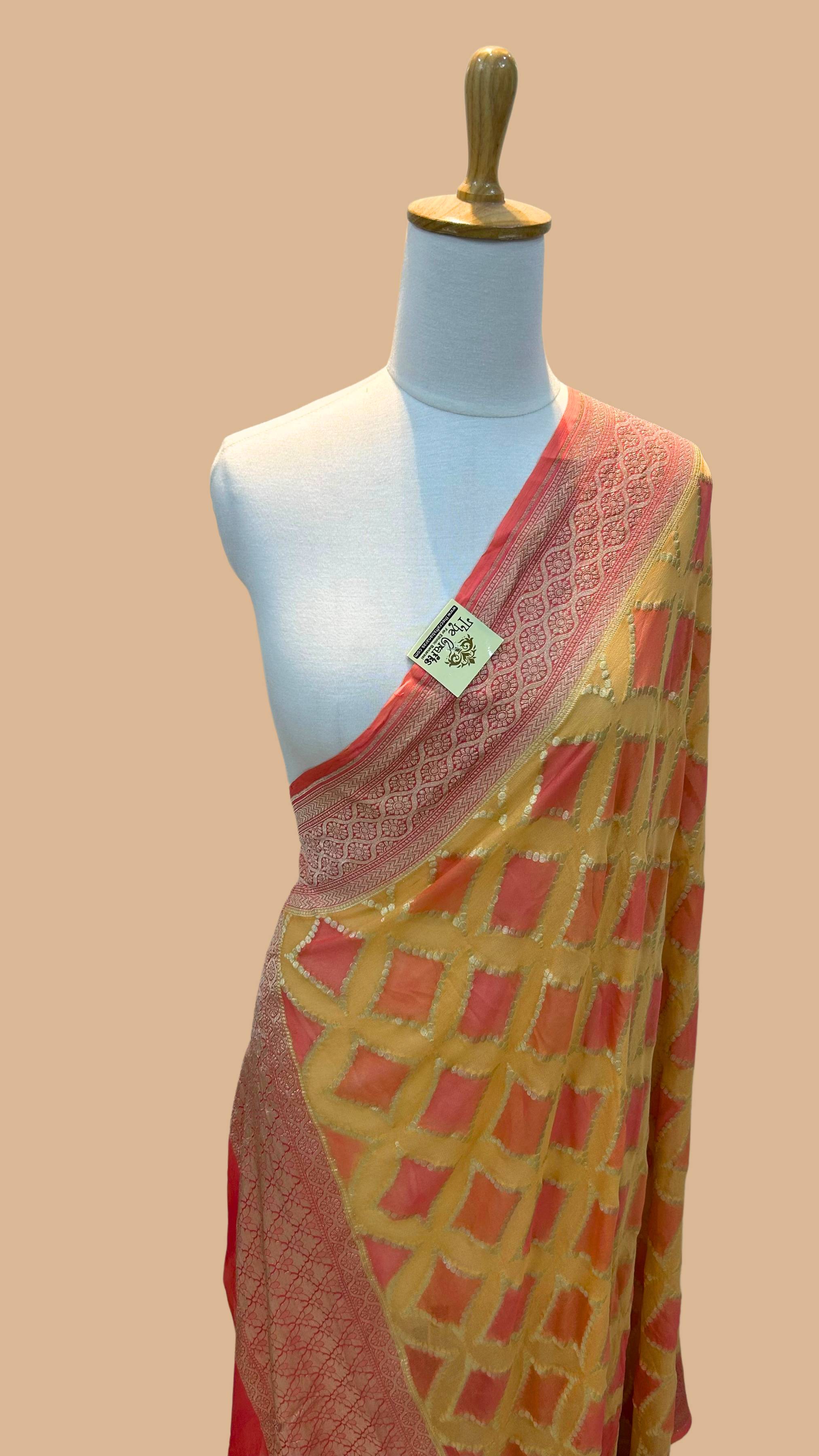 Khaddi Georgette Banarasi Dupatta - Water Zari