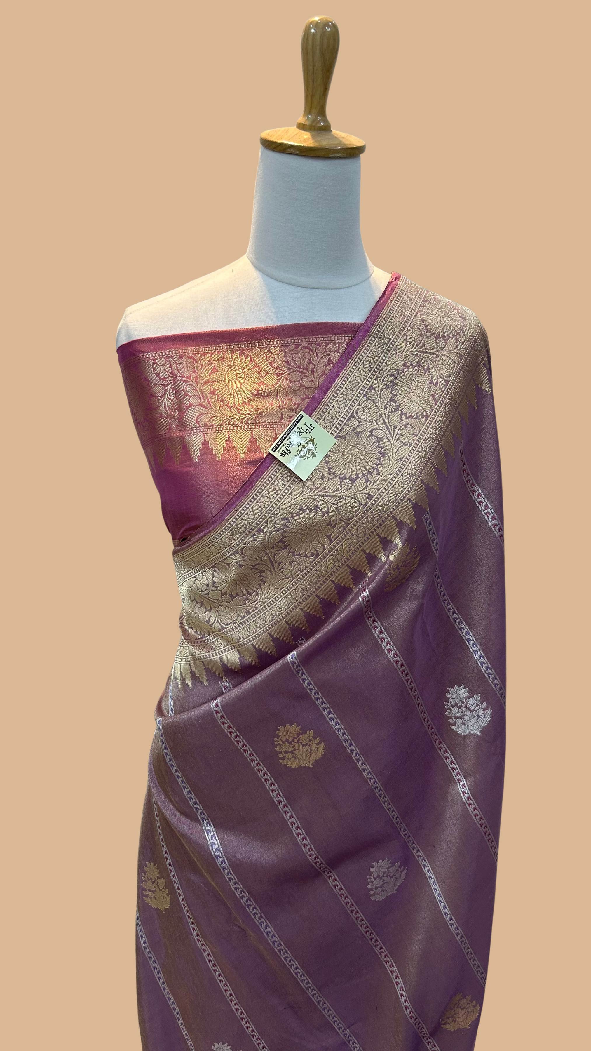 Pure Tissue Silk Handloom Banarasi Saree with kadhua sona roopa