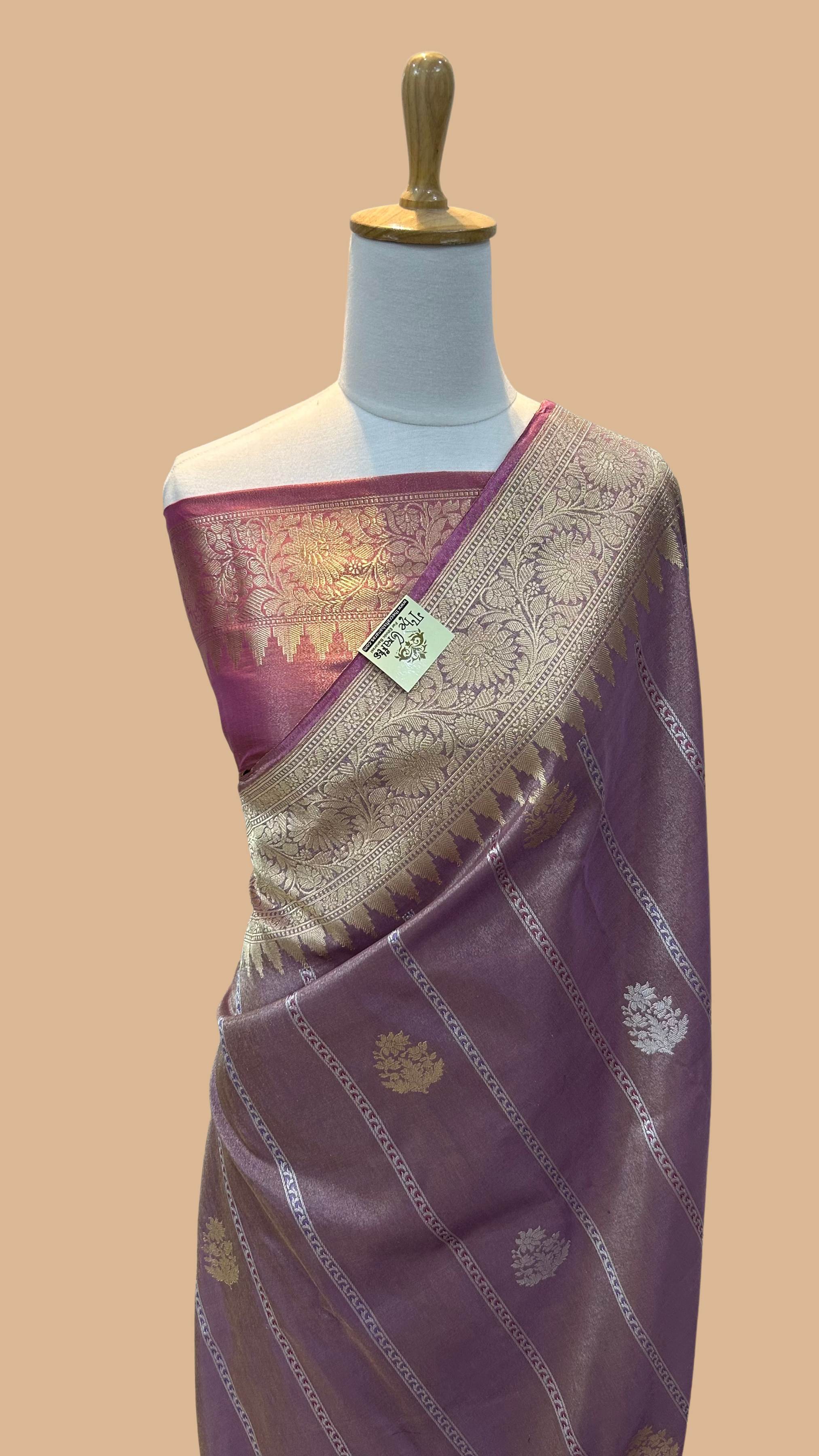 Pure Tissue Silk Handloom Banarasi Saree with kadhua sona roopa