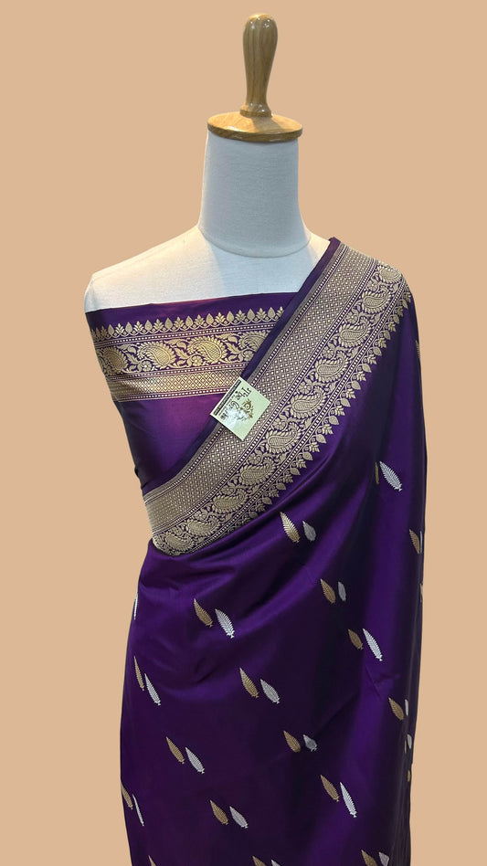 Pure Katan Silk Handloom Banarasi Saree - with sona rupa kadhua border buti