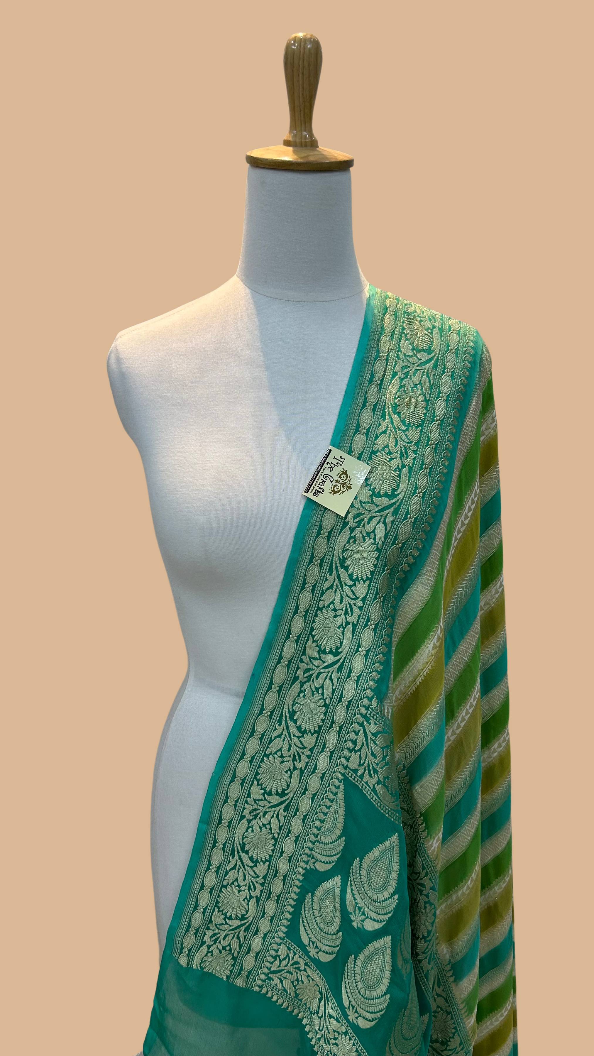 Khaddi Georgette Banarasi Dupatta - Water Zari